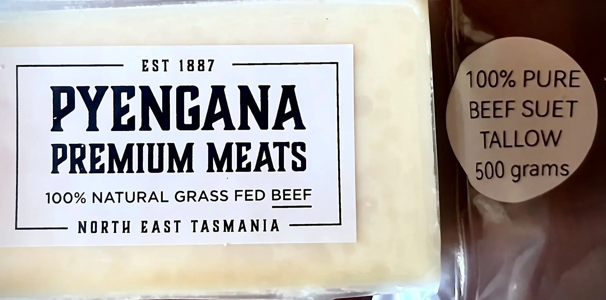 500g of Pure suet tallow.  Mild cooking fat. $15 a block