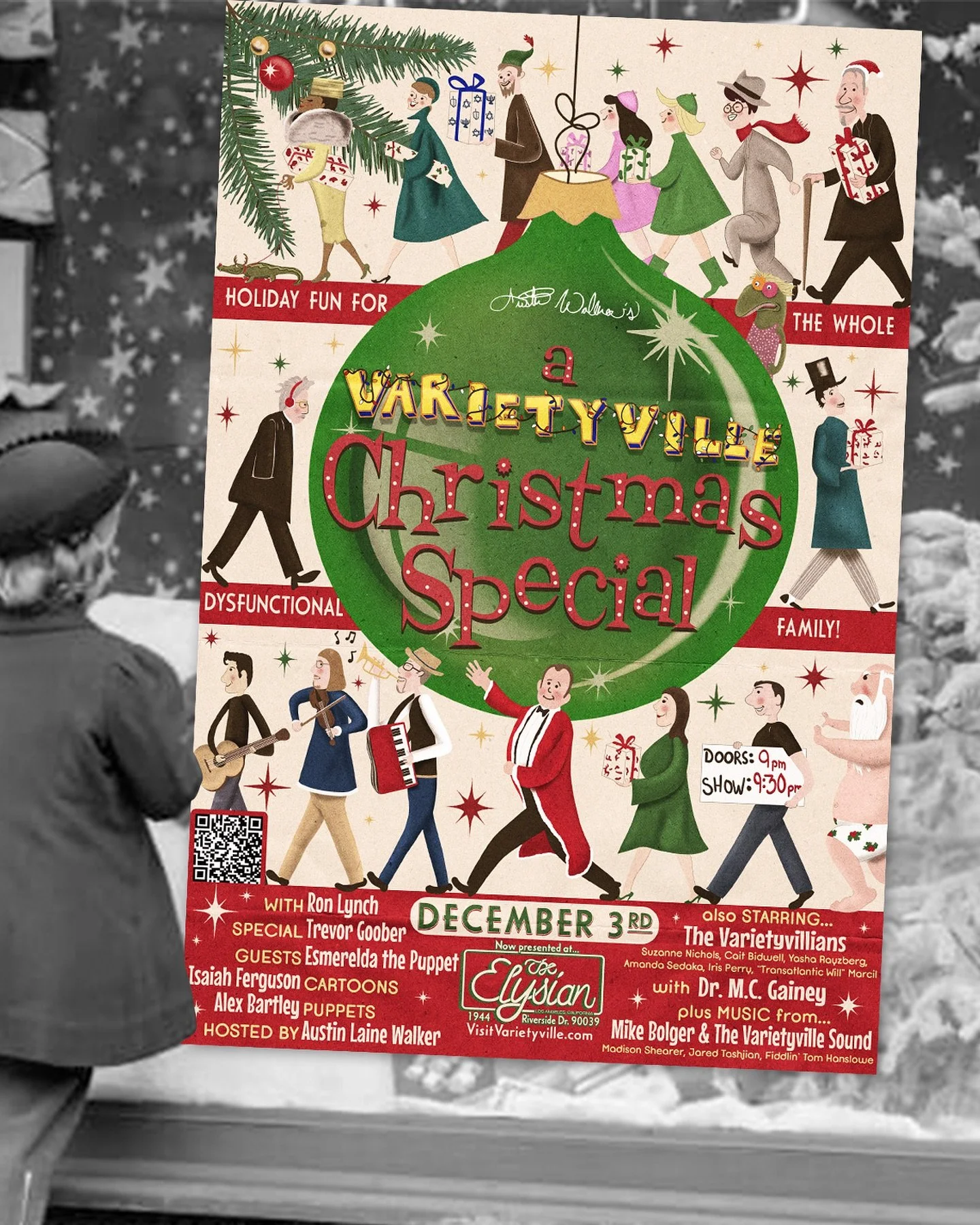 Yuletide, they&rsquo;ll tide, we&rsquo;ll all tide on December 3rd because A Varietyville Christmas Special is comin&rsquo; to town! Join your Varietyville pals at a new place and time as we deck the halls of The Elysian Theater to kickoff the holida