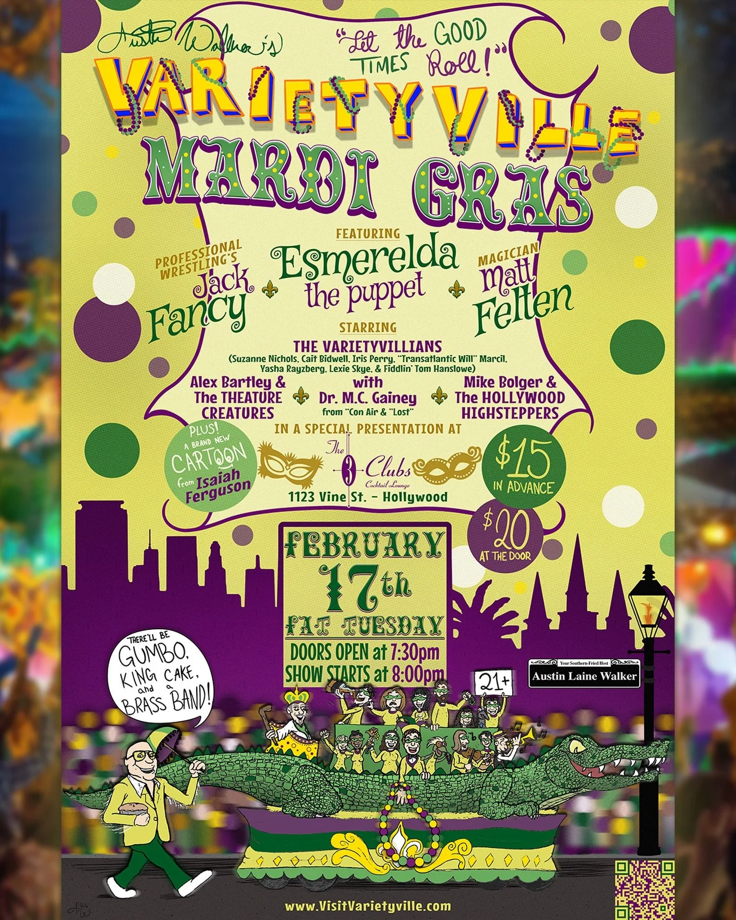 We&rsquo;re back from holiday hiatus just in time to celebrate our favorite day of the year, Varietyville Mardi Gras!! This Fat Tuesday, our third annual celebration of the Crescent City takes to the stage of Hollywood&rsquo;s premiere party place, T