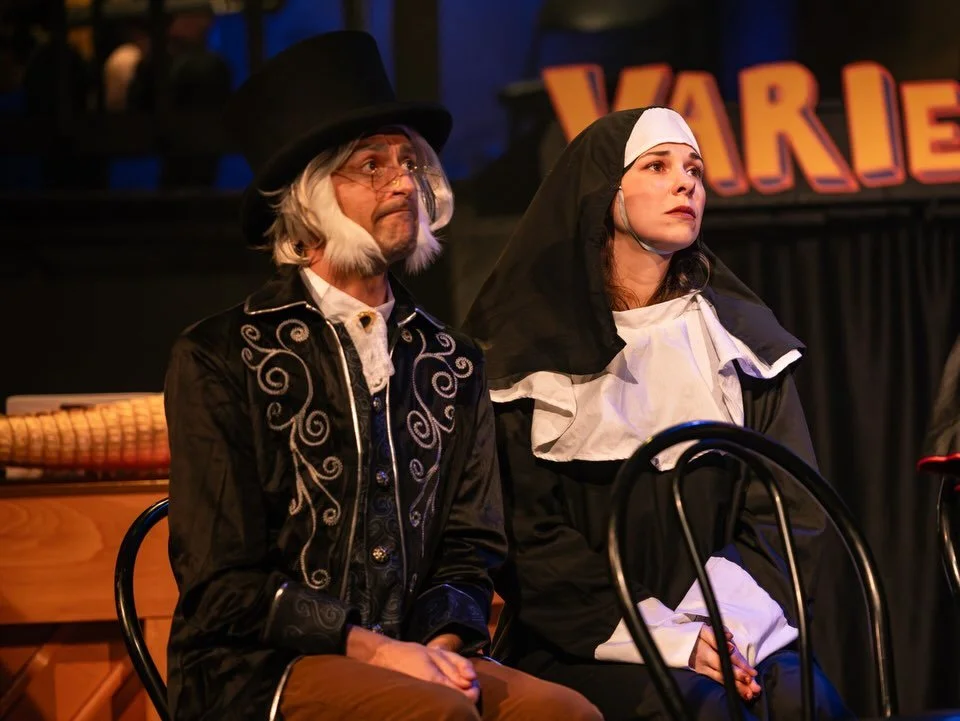 Scrooge, a nun, and a priest walk into a funeral... 
⭐️ @matt.felten @alexandrabartley @ronlynch1 @trevorgoober

Don&rsquo;t miss Matt Felten and Ron Lynch as they return to Varietyville on May 11 at 7:30pm @dynastytypewriter 

📸 @traviswightphotogr