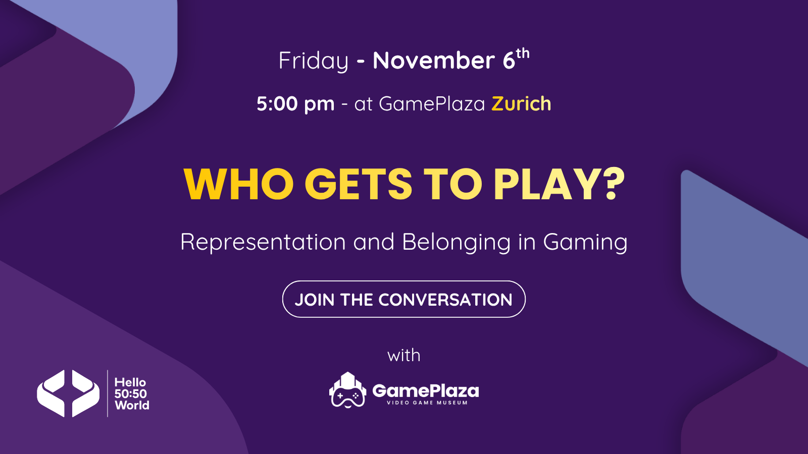 Hello 50:50 World in Zurich: Who Gets to Play?