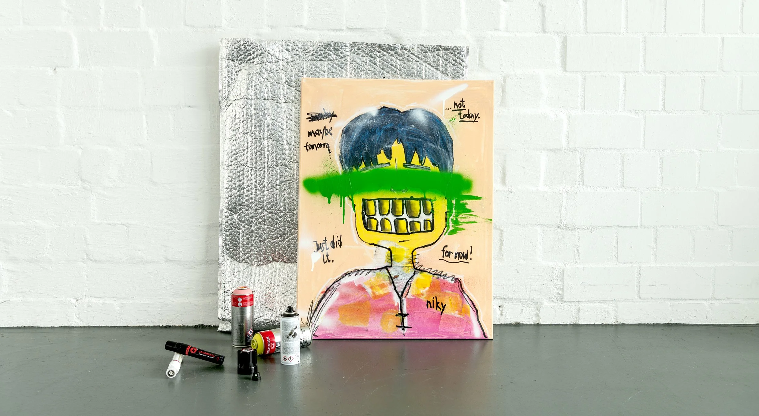 Big Teeth Portrait "Kyle" - Acryl auf Leinwand von Mathias Mensch