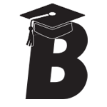 Brilliant b logo with graduation cap