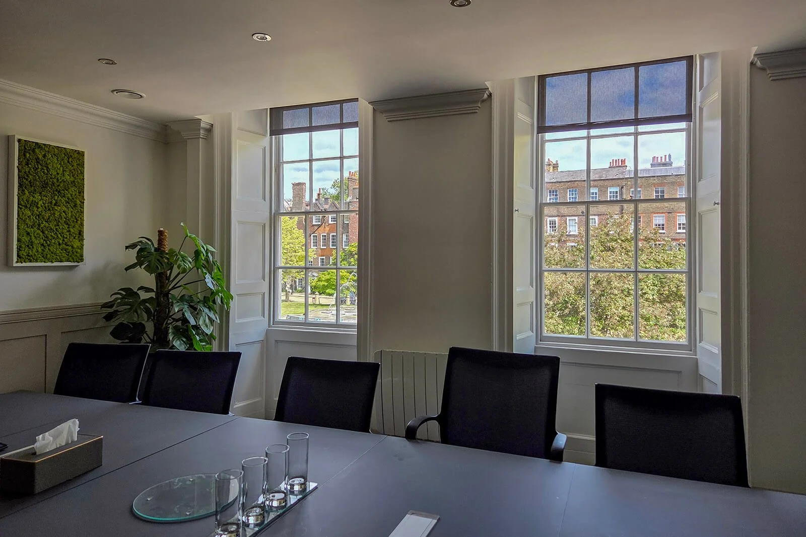 office meeting room with internal UV protection window film