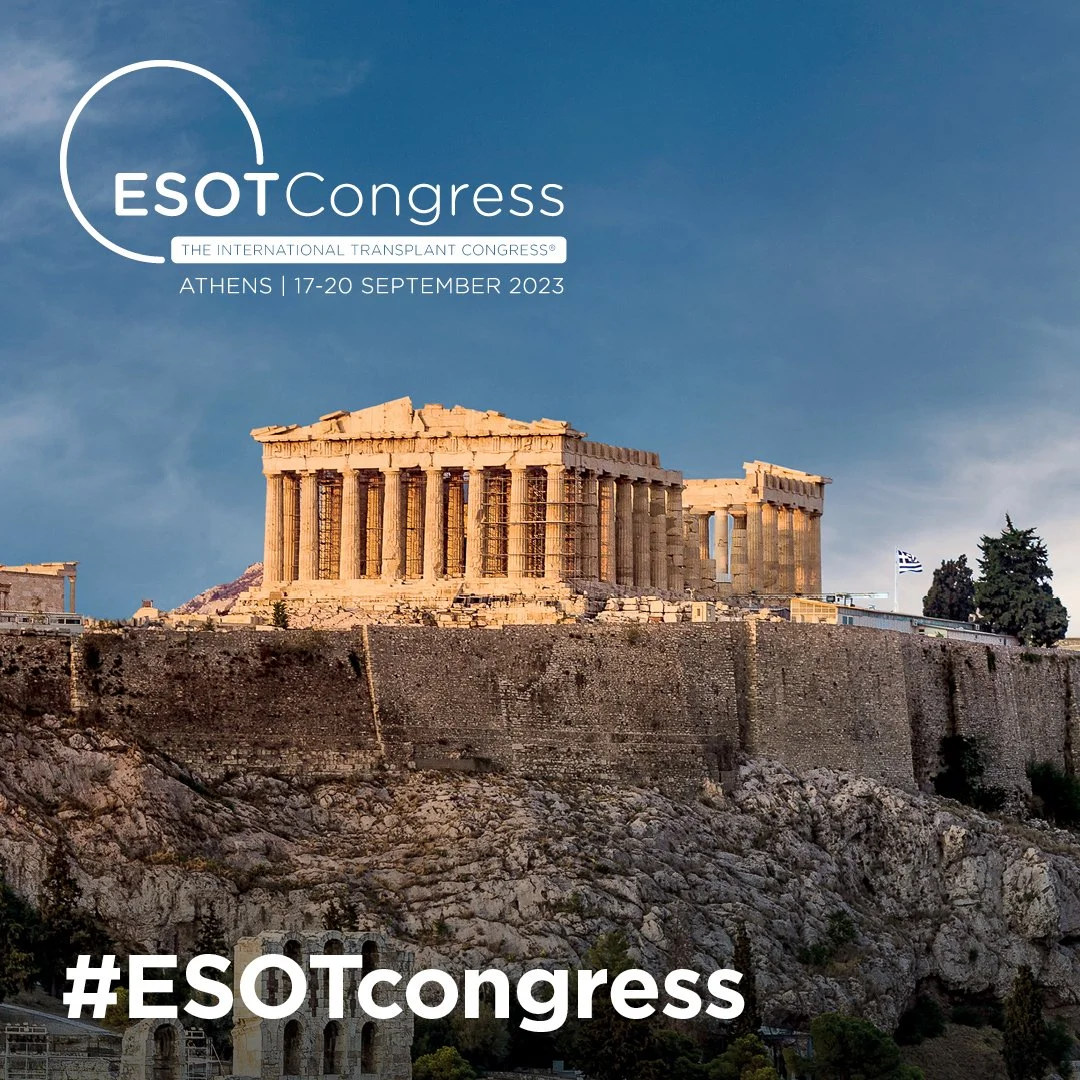 Picture of the Parthenon with logo for ESOT Congress overprinted in white