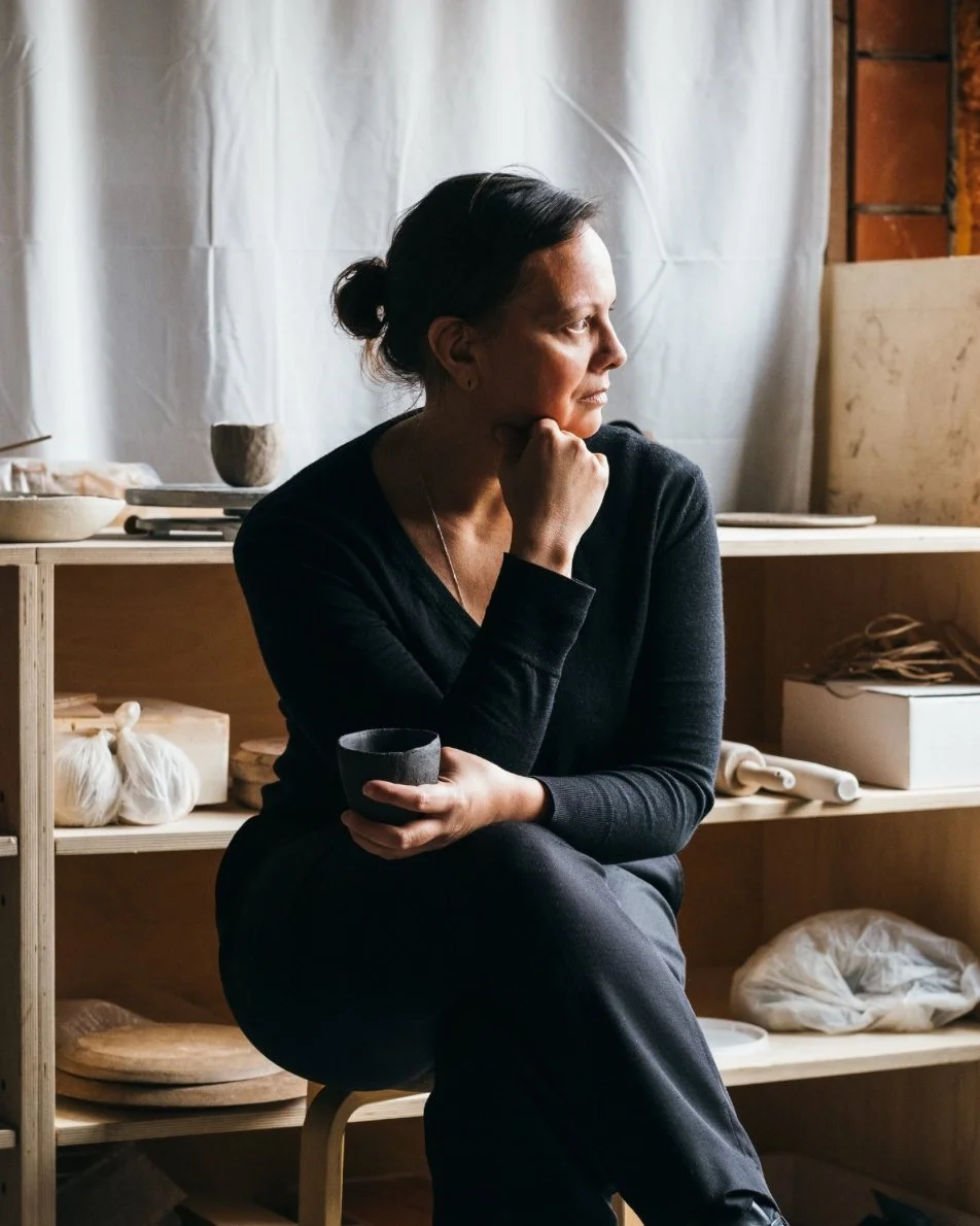 Astrid Mora in her studio