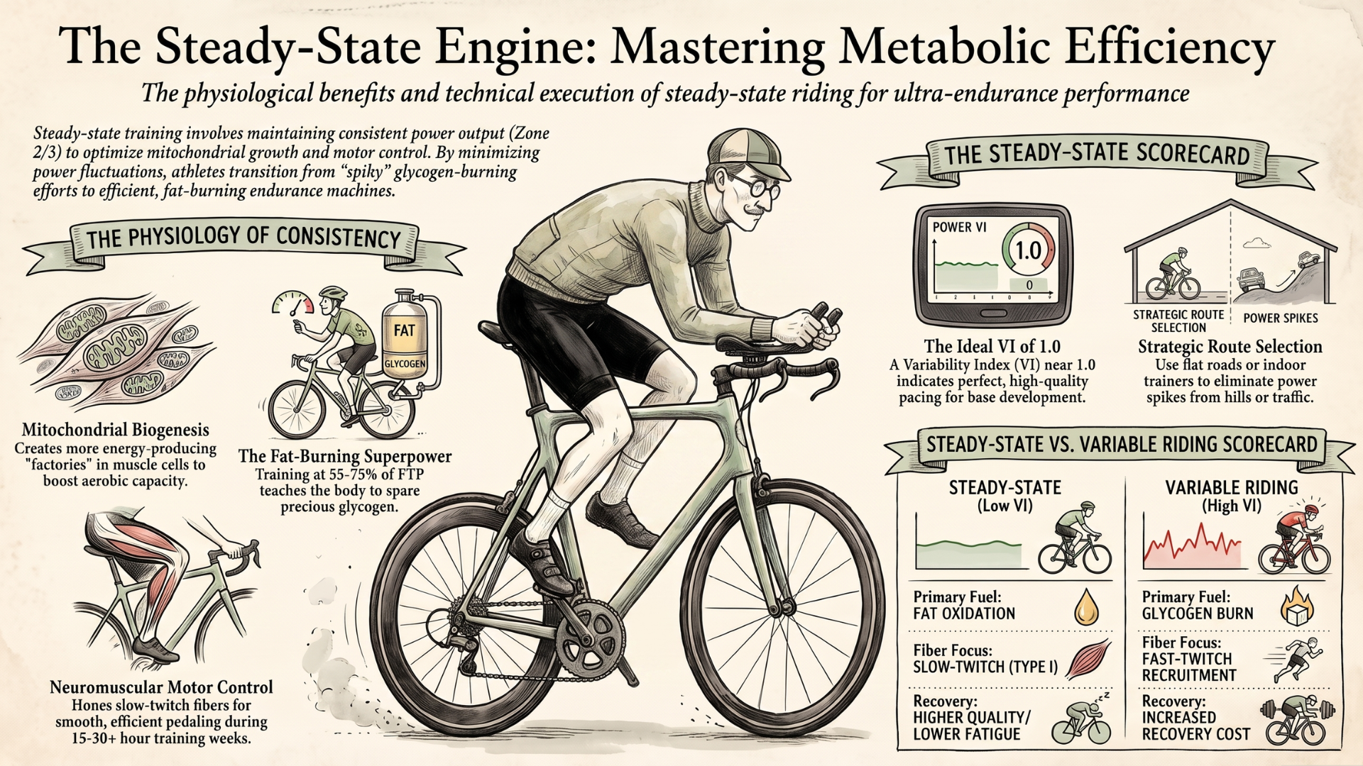 Unlocking ULTRA Endurance: The Power of Steady-State Riding and Motor Control in Cycling Training and Racing