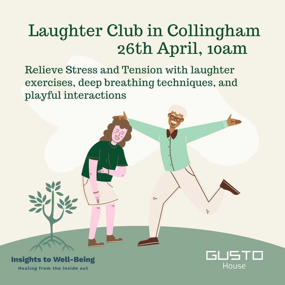 Join us for Collingham's New Laughter Club! Friday 26th April, 10am-11am with @insightstowellbeing 

Laughter Club is a unique and uplifting community gathering that combines the principles of laughter yoga with playful exercises and deep breathing t