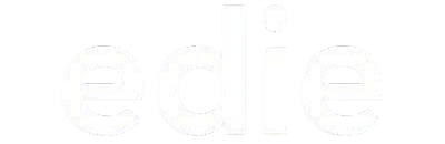 The word 'edie' in white lowercase letters on a dark background.
