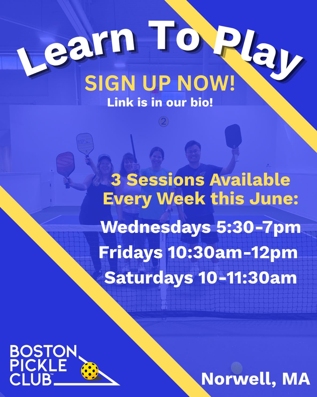 Ready to find out why pickleball is the fastest-growing sport in the world?

Whether you&rsquo;ve never held a paddle or just want to learn the proper basics, our Learn to Play Clinics this June are the perfect place to start. Fun, low-pressure, and 