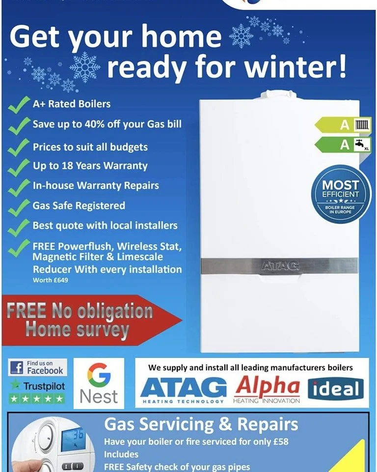 Need a new boiler but unsure of which one to choose ?

With rising energy bills we would recommend the ATAG, boasting to be the most efficient boiler in Europe with the best build quality.

Rest assured one affordable installation comes with 18 years