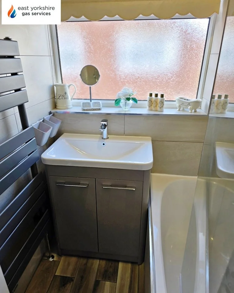 Little bathroom refresh, with a new sink unit and towel rail