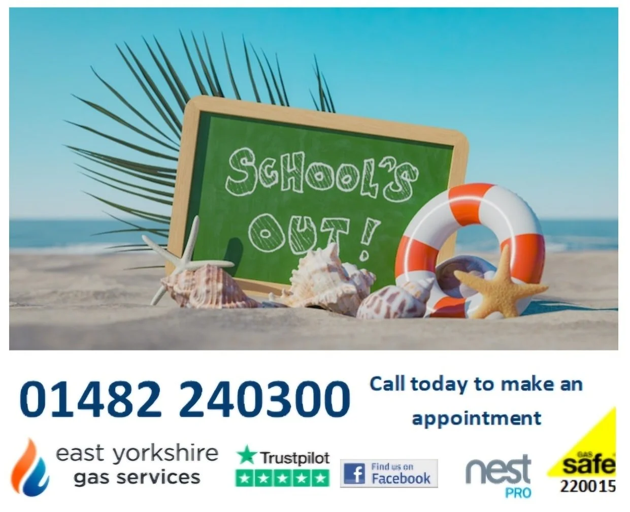 School is out for Summer ☀️ ⛱️

But we're still here for all your plumbing and heating needs 🔥💧

Call today or drop us a message via Facebook 
#newboilerinstallation #eastyorkshiregasservices #plumbing #plumber #gasengineer #plumberhull #plumbingin