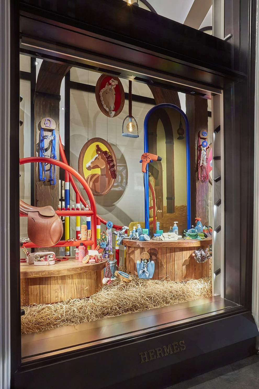 ‘The Rocabarn’, the first window installation at Hermès’ new 166 New Bond Street flagship store, designed by Kate Jenkins with set build and production by Andy Knight.