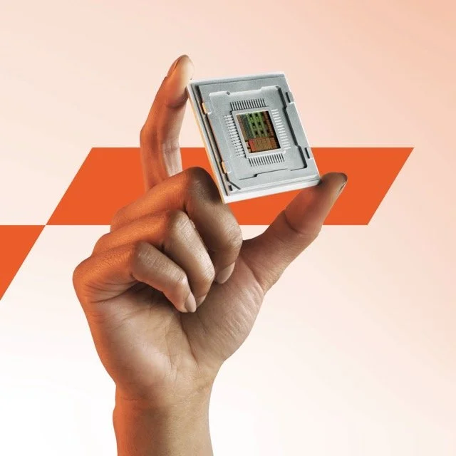 Detailed silicon chip display showcasing future technology concepts