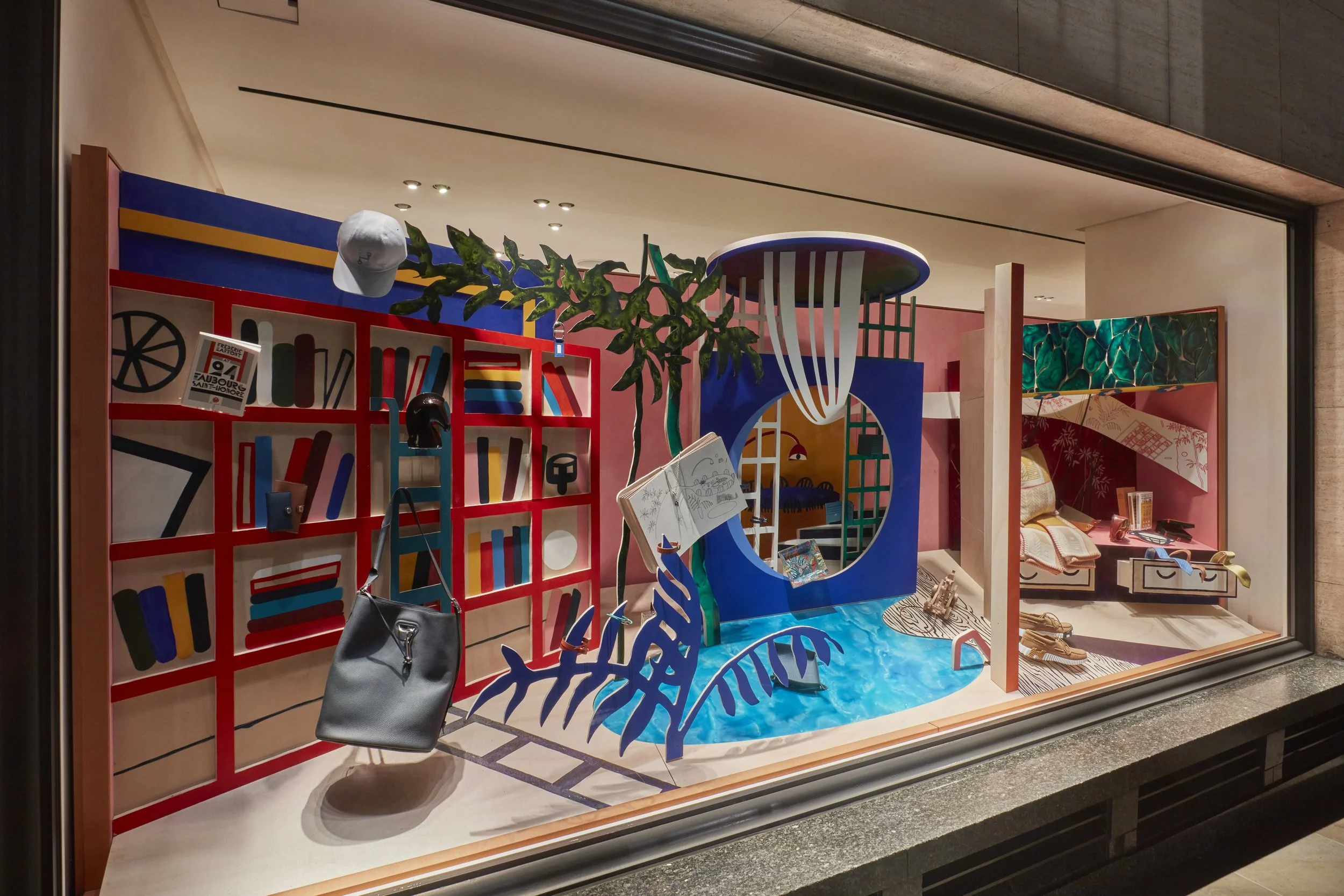 Images of the Hermès “Internal Landscapes” window installations, designed by Charlotte Keates and built by our team. These stepped-back shots show the full sculptural displays installed across London and Dublin, highlighting our work in luxury retail