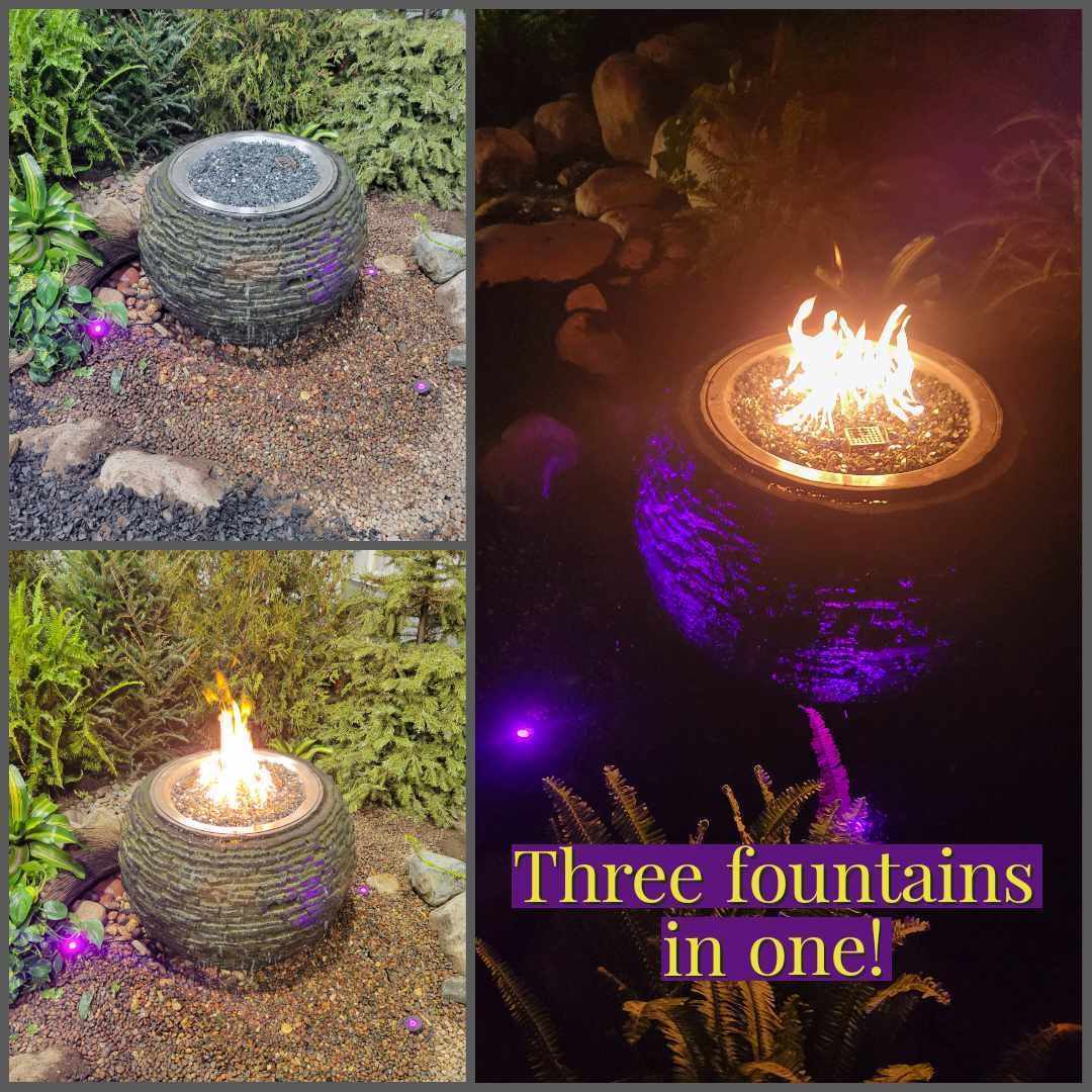 When you add lights and fire to your fountain, you get THREE features in ONE!
1. Water fountain
2. Fire fountain
3. Light fountain
ㅤ
Able to be enjoyed all day AND night!