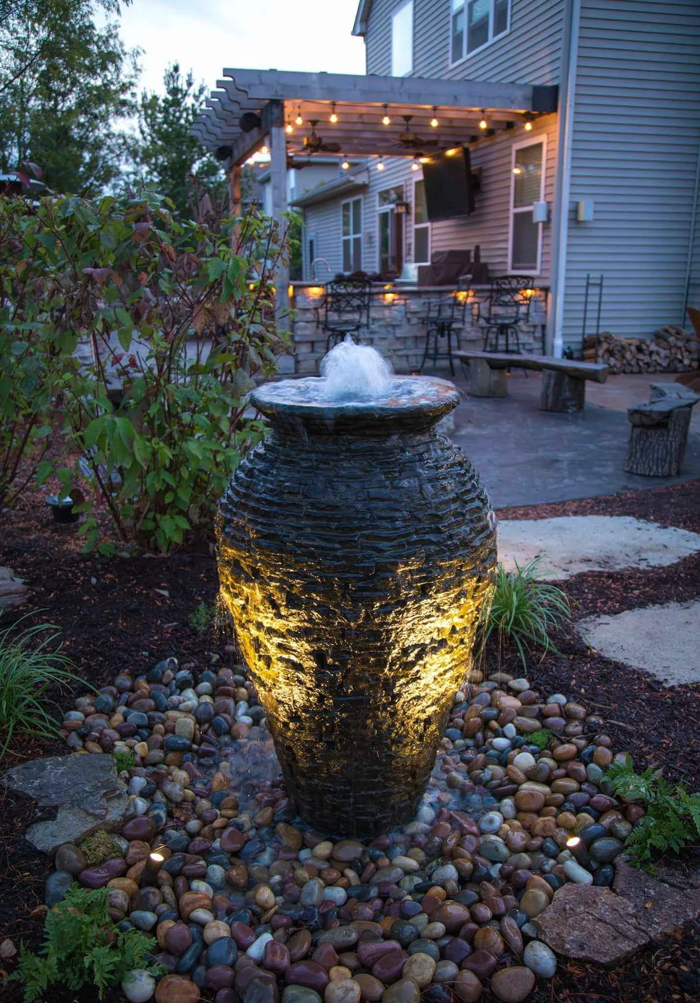 medium stacked slate urn water fountain with led lights.jpg