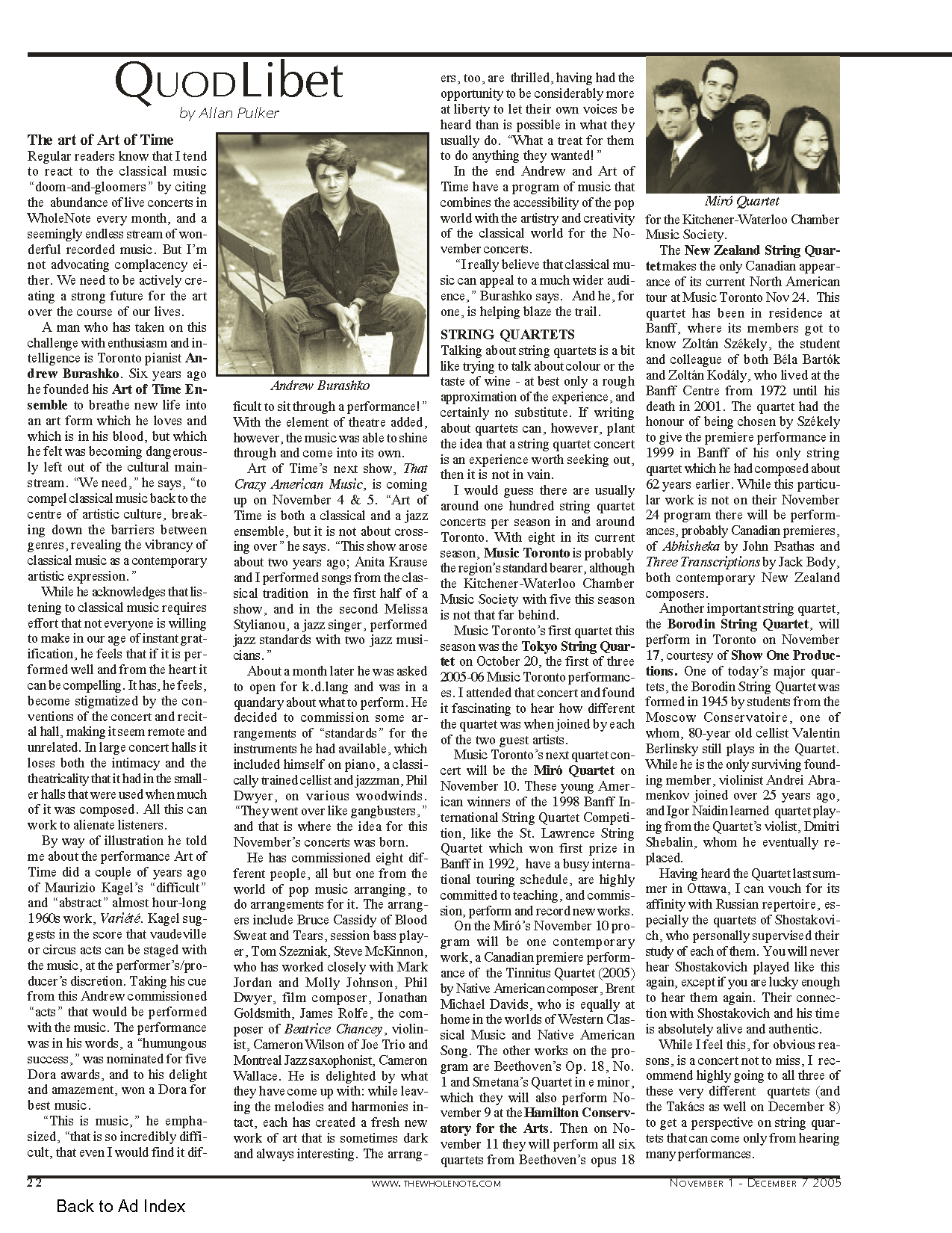 The WholeNote, November 2005