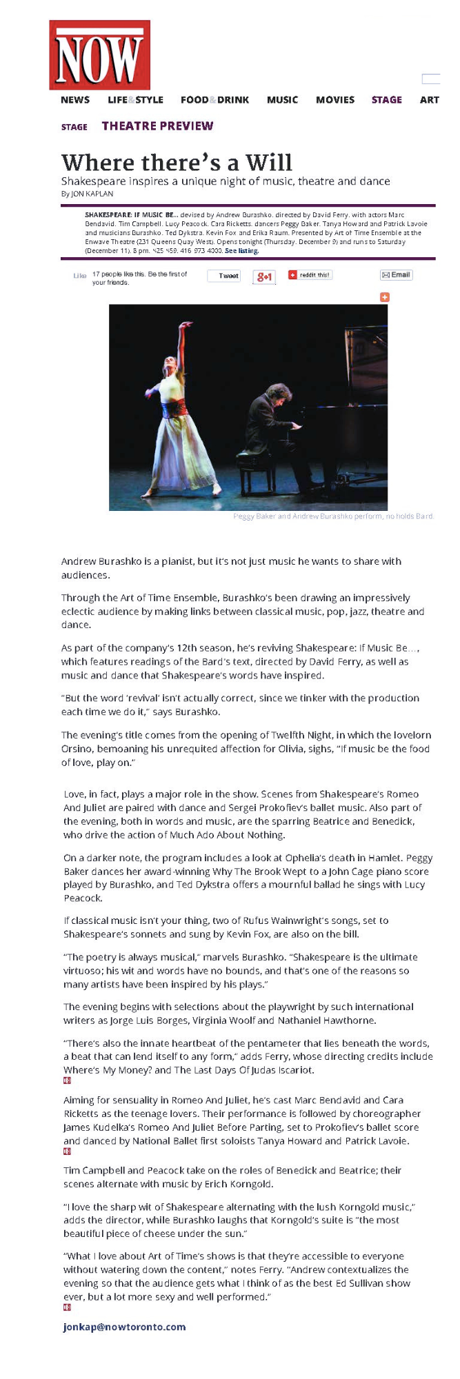 Now Magazine, December 9, 2010