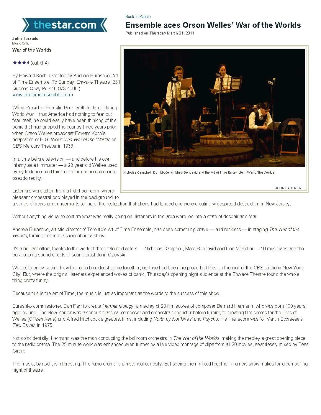 Toronto Star, March 31, 2011