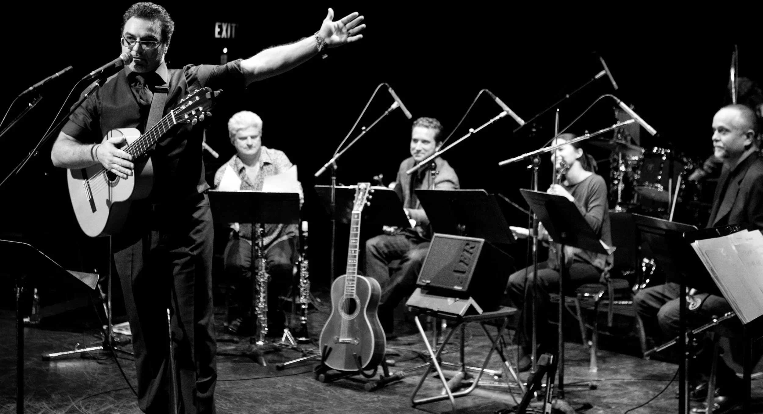  From left to right: Dominic Mancuso, John Johnson, Benjamin Bowman, Veronique Mathieu, Douglas Perry Photo by John Lauener 