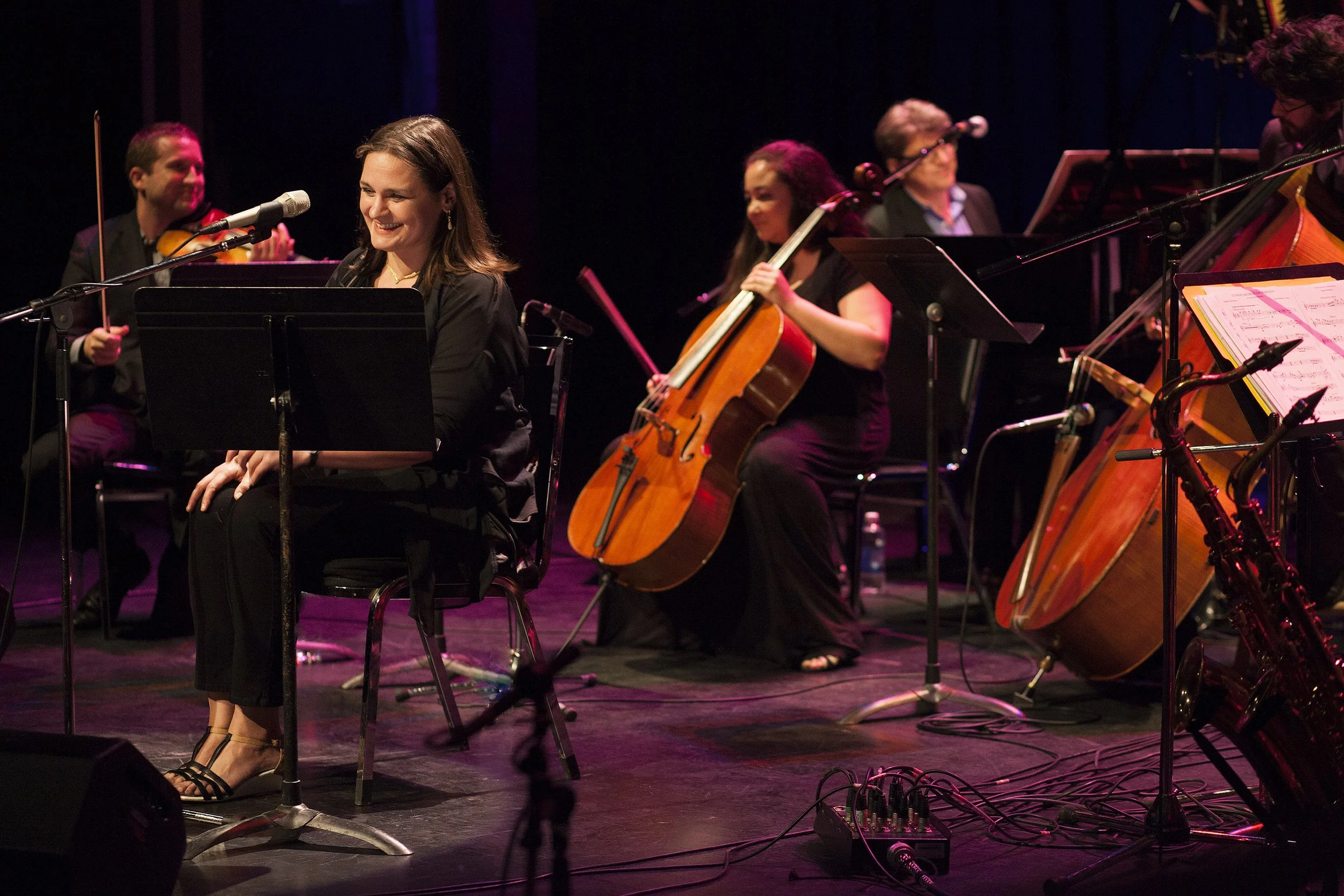  From left to right: Benjamin Bowman, Madeleine Peyroux, Rachel Mercer, Andrew Burashko, Joseph Phillips Photo by John Lauener 