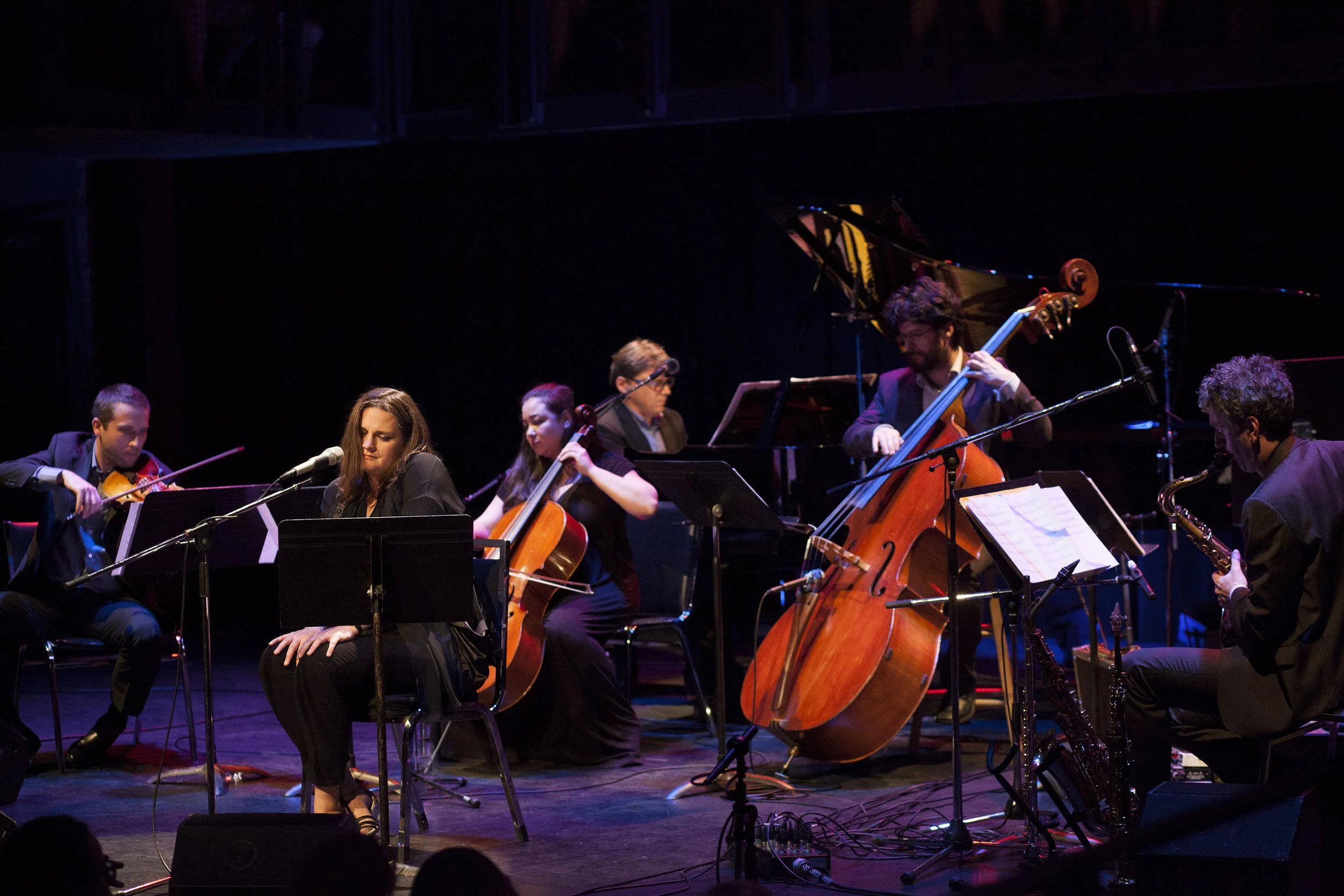  From left to right: Benjamin Bowman, Madeleine Peyroux, Rachel Mercer, Andrew Burashko, Joseph Phillips, Rob Carli Photo by John Lauener 