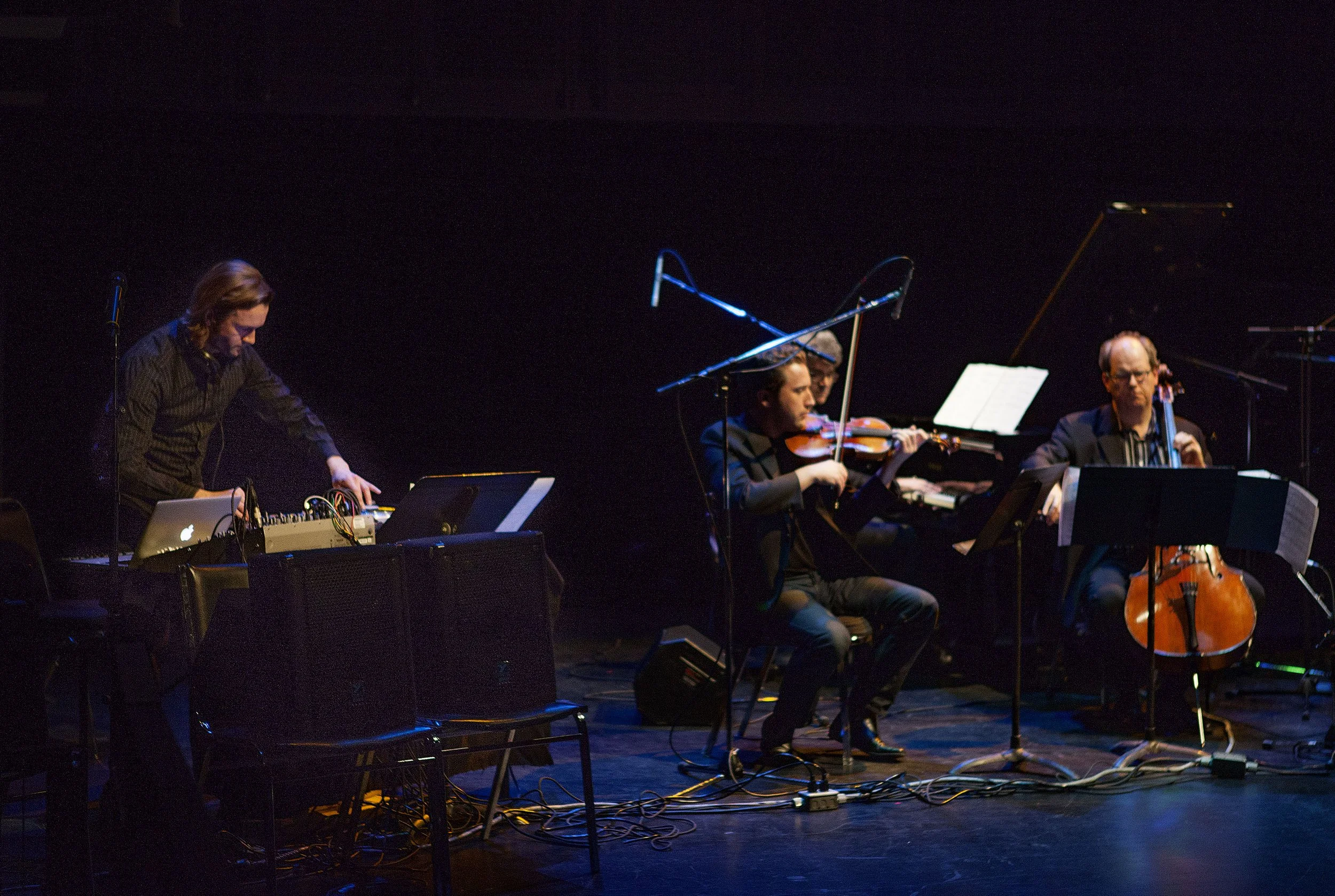  From left to right: Gabriel Prokofiev, Benjamin Bowman, Andrew Burashko, Thomas Wiebe Photo by John Lauener 