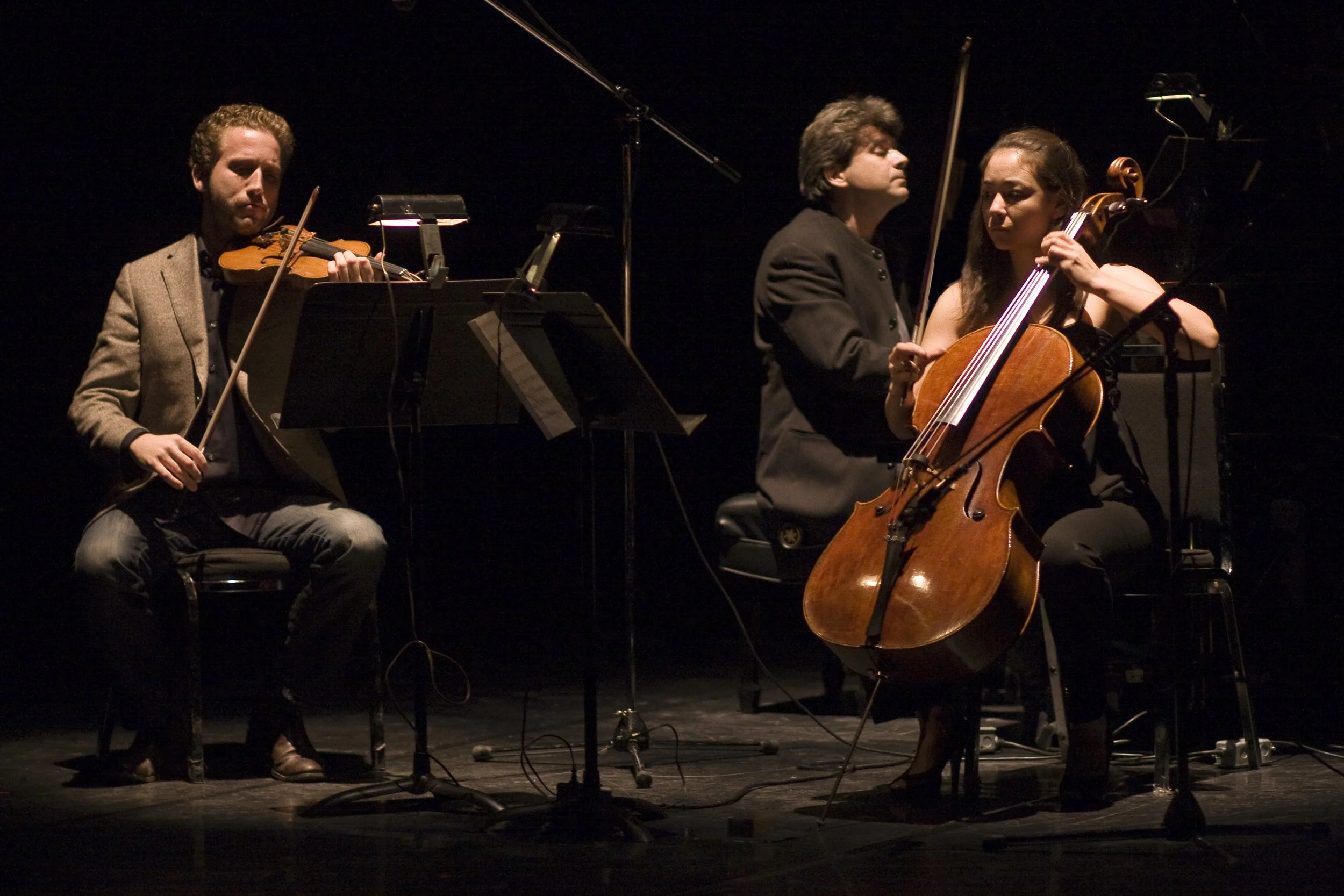  From left to right: Benjamin Bowman, Andrew Burashko, Rachel Mercer Photo by John Lauener 