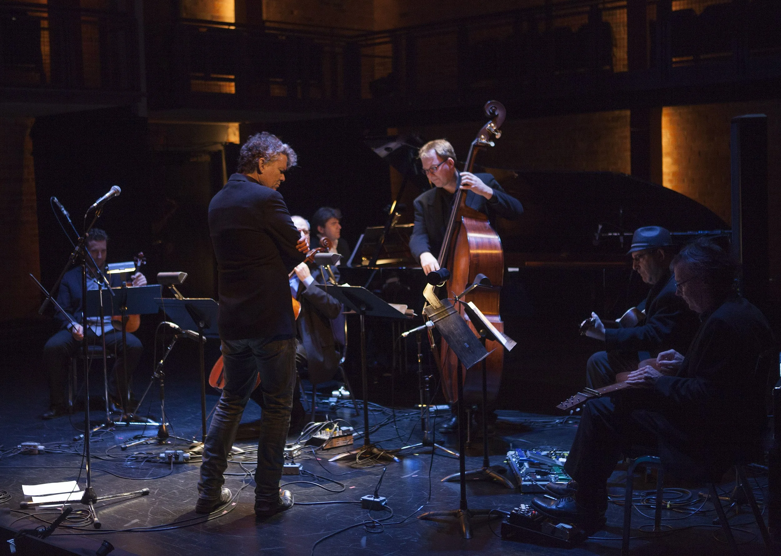  From left to right: Benjamin Bowman, Gregory Hoskins, Andrew Burashko, Andrew Downing, Rob Piltch, Don Rooke Photo by John Lauener 