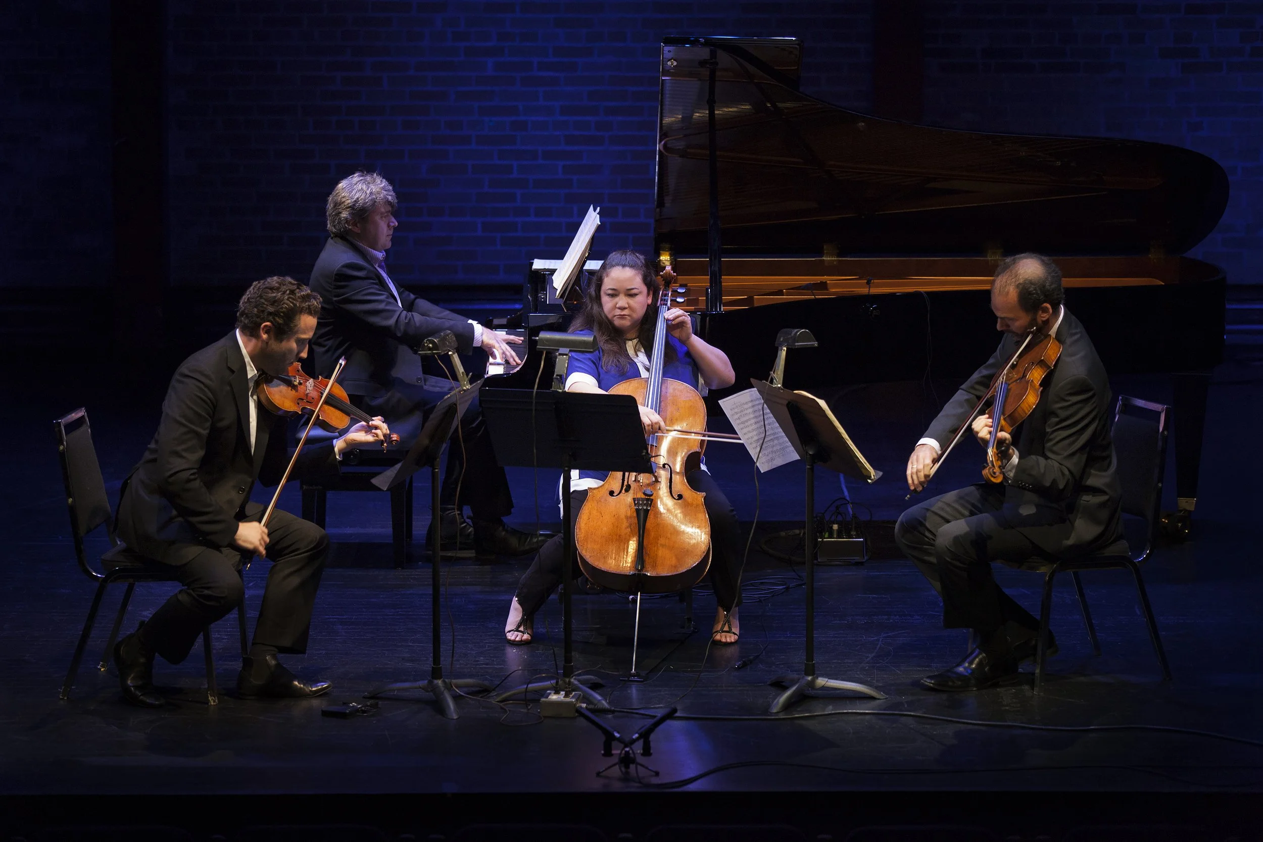 From left to right: Benjamin Bowman, Andrew Burashko, Rachel Mercer, Jethro Marks Photo by John Lauener 