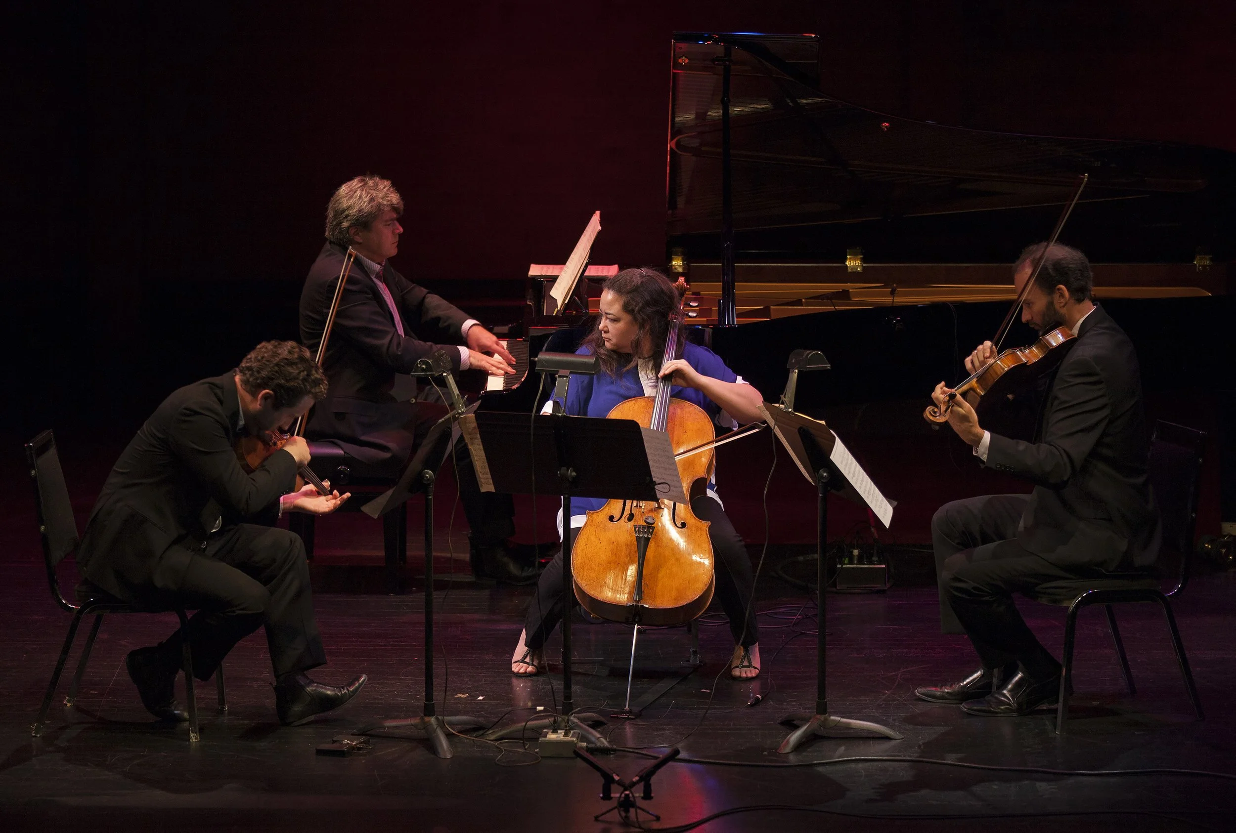  From left to right: Benjamin Bowman, Andrew Burashko, Rachel Mercer, Jethro Marks Photo by John Lauener 