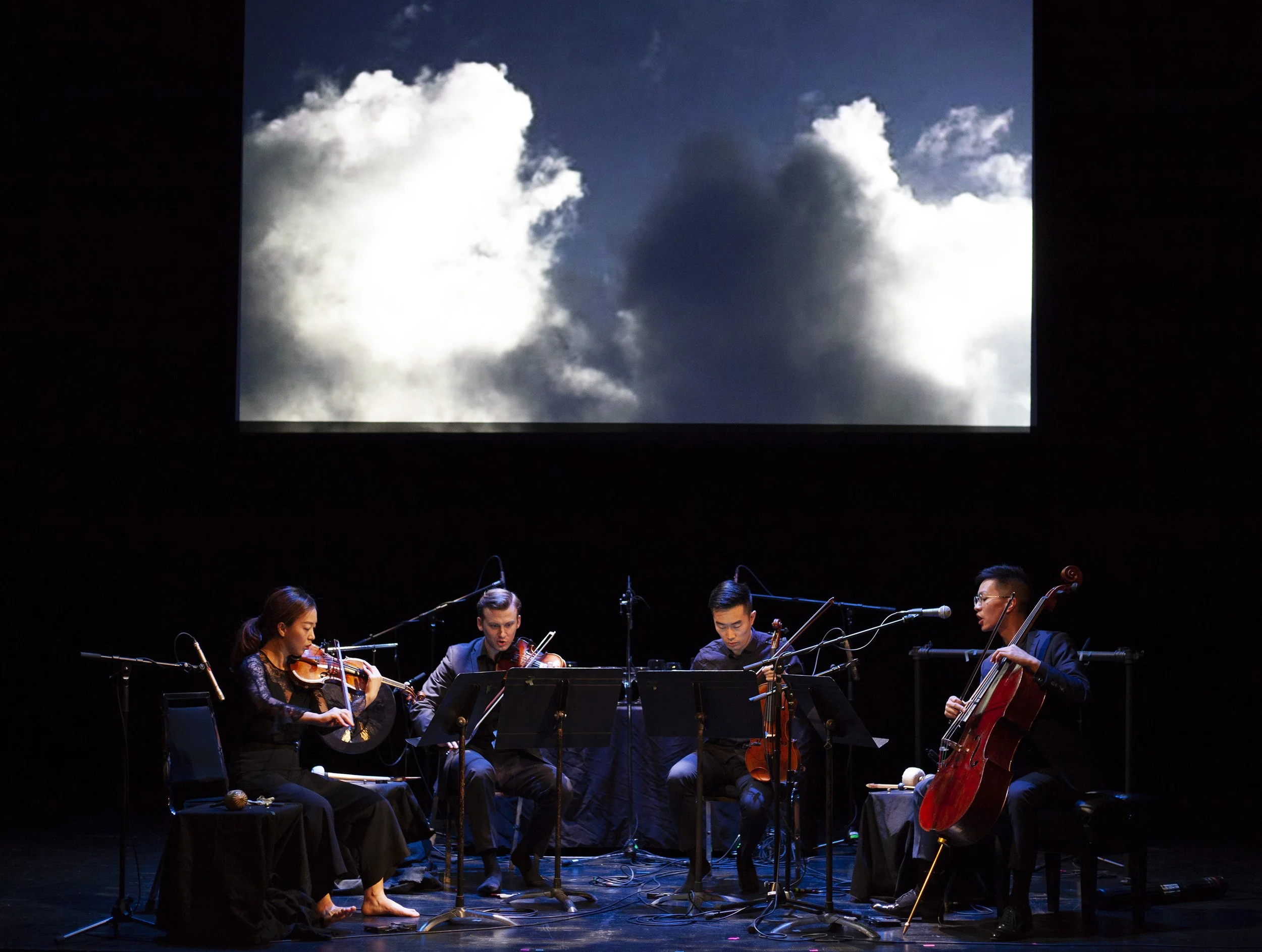  From left to right: Luri Lee, Jeffrey Dyrda, Hezekiah Leung, Jonathan Lo (Rolston String Quartet) Photo by John Lauener 