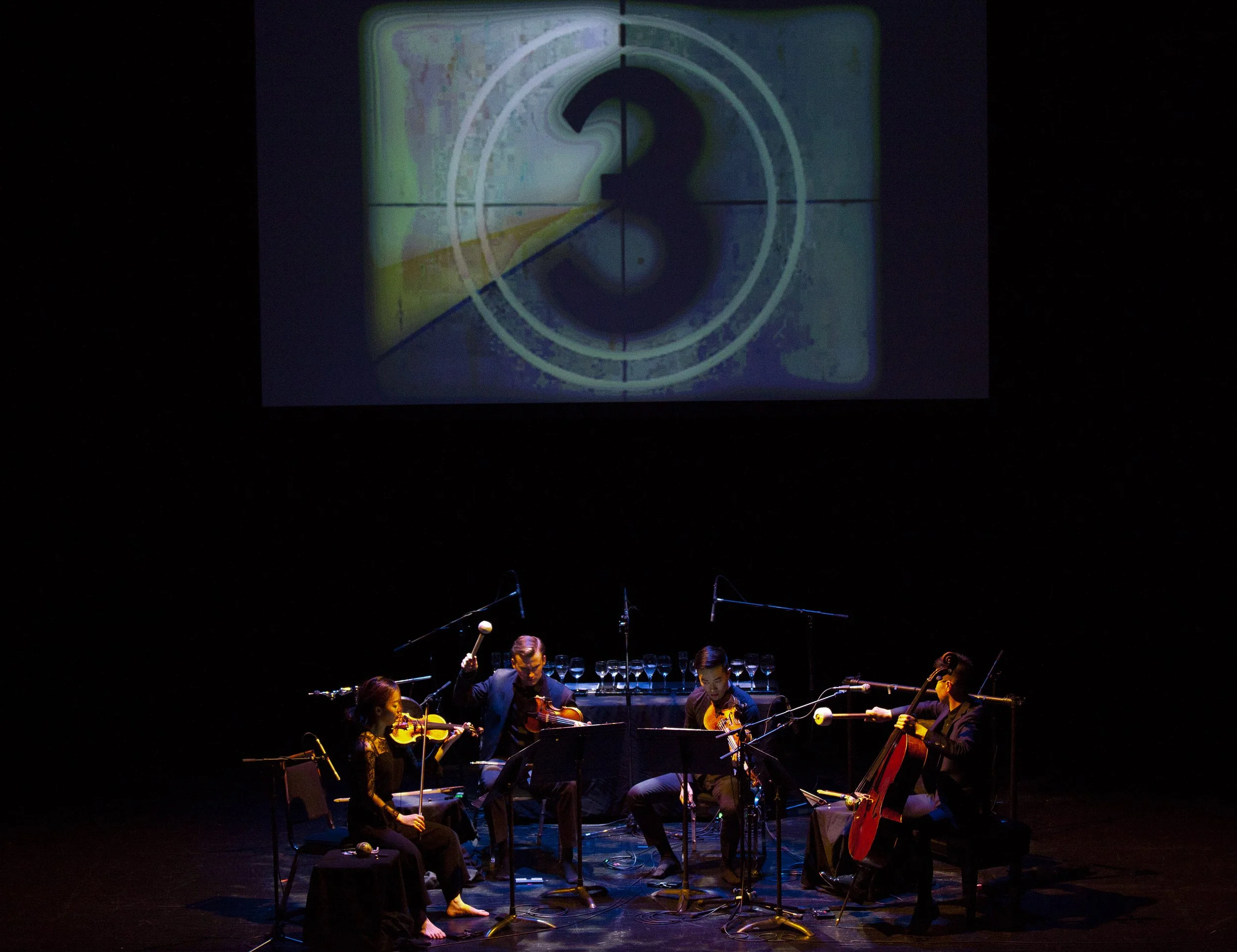 From left to right: Luri Lee, Jeffrey Dyrda, Hezekiah Leung, Jonathan Lo (Rolston String Quartet) Photo by John Lauener 