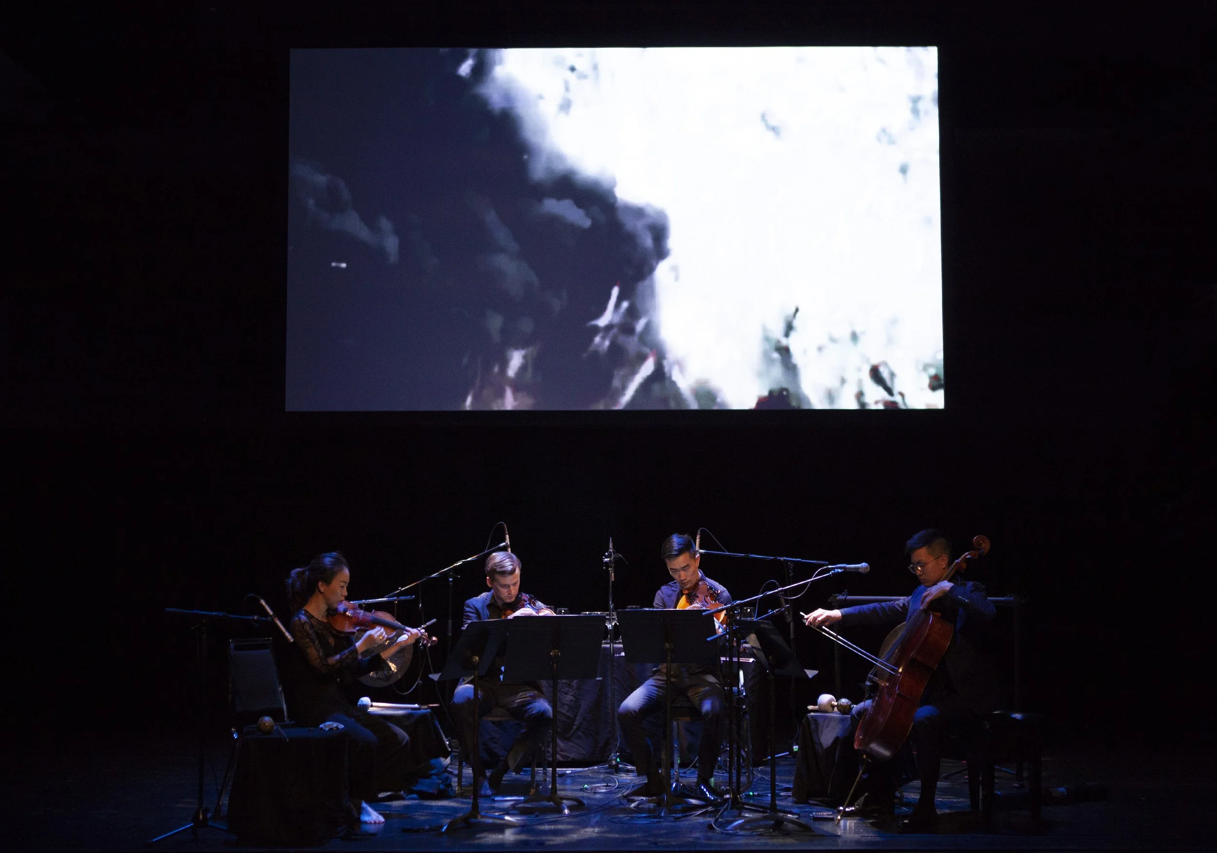 From left to right: &nbsp;Luri Lee, Jeffrey Dyrda, Hezekiah Leung, Johnathan Lo (Rolston String Quartet) Photo by John Lauener 