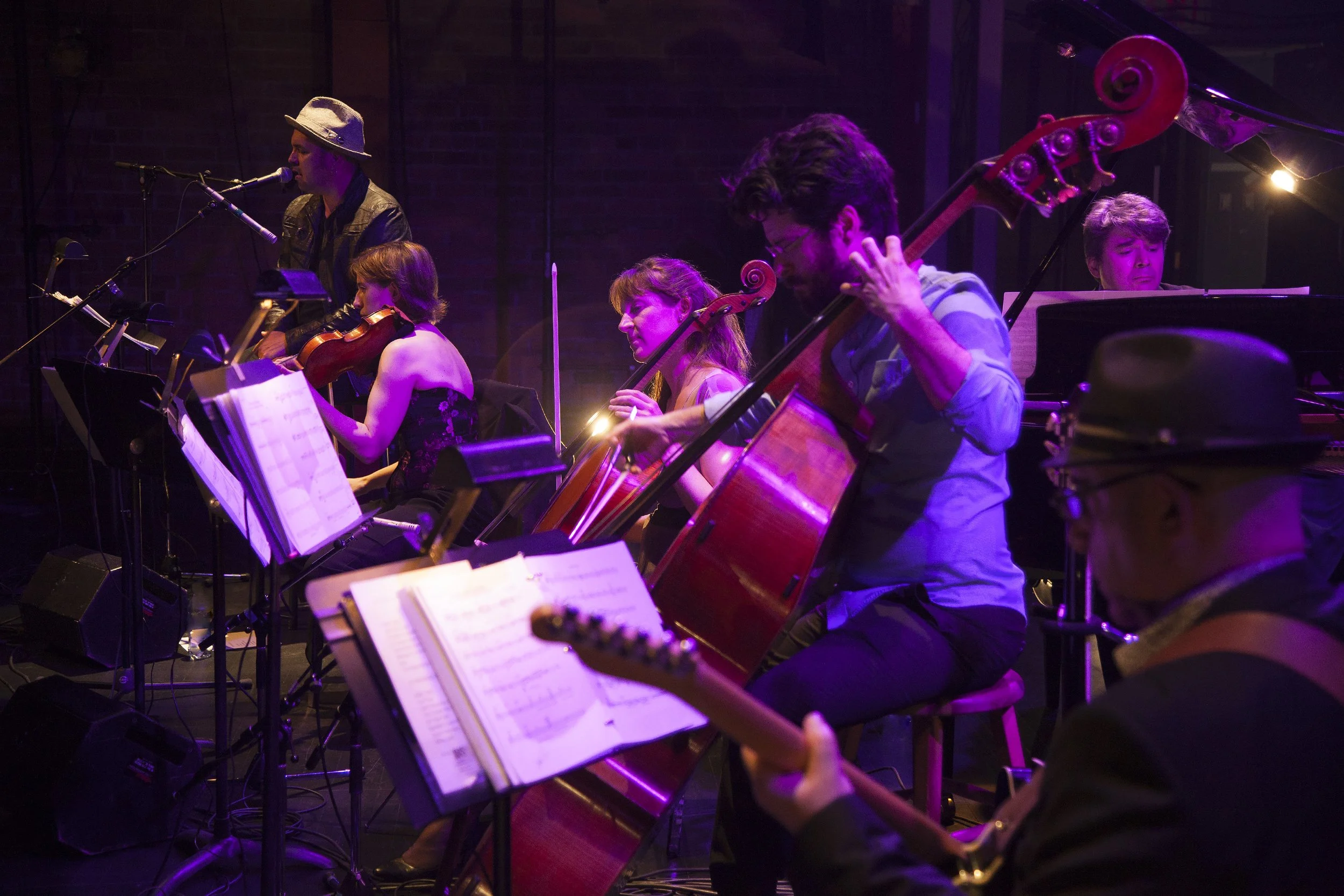  From left to right: Hawksley Workman, Erika Raum, Amy Laing, Joseph Phillips, Andrew Burashko, Rob Piltch Photo by John Lauener 
