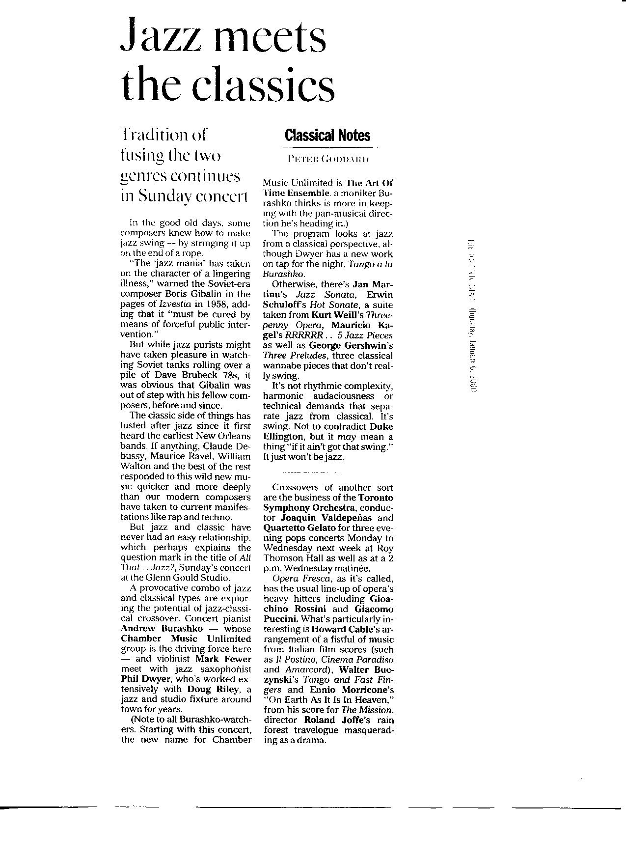 Toronto Star, January 6, 2000