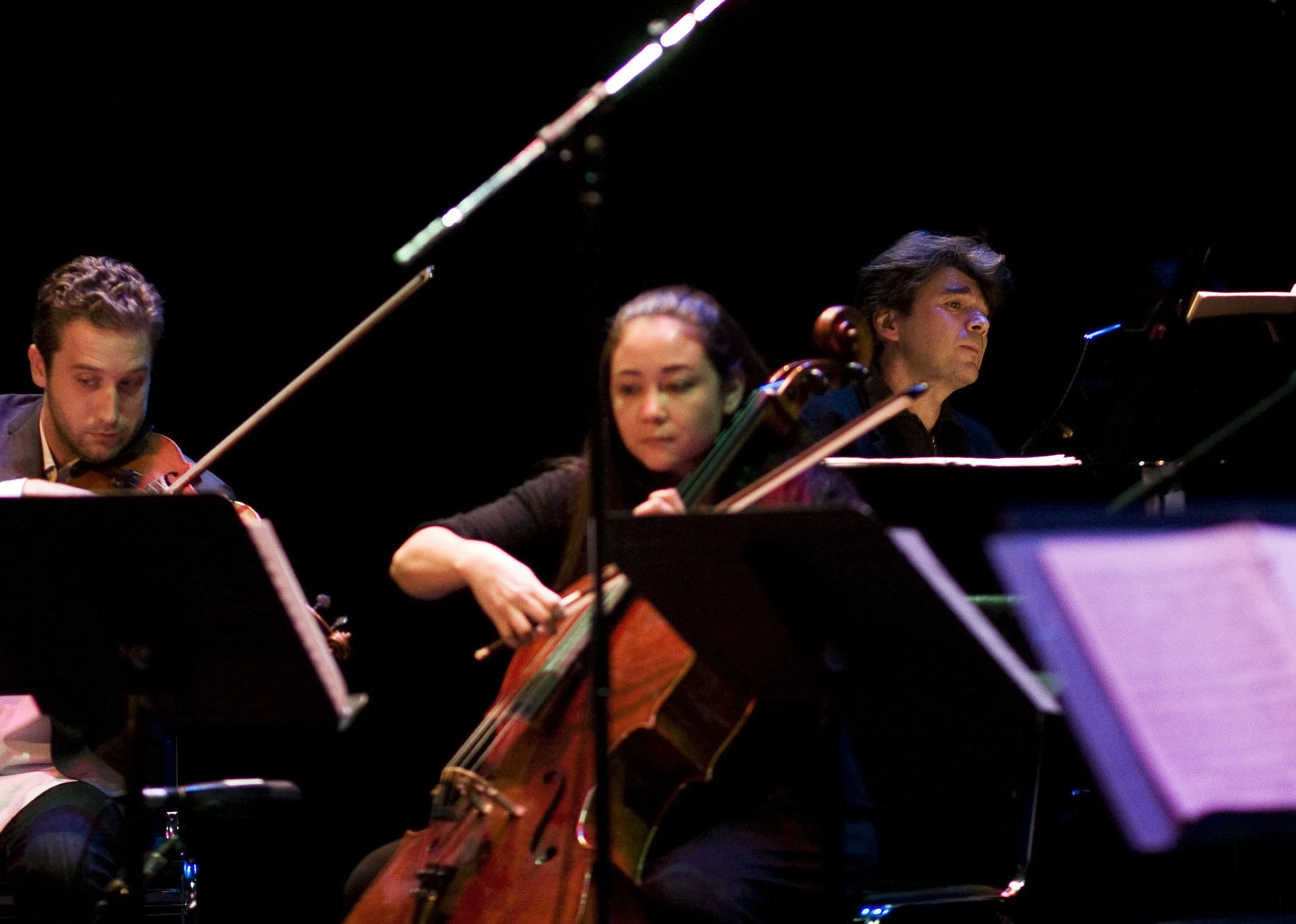  From left to right: Benjamin Bowman, Rachel Mercer, Andrew Burashko Photo by John Lauener 
