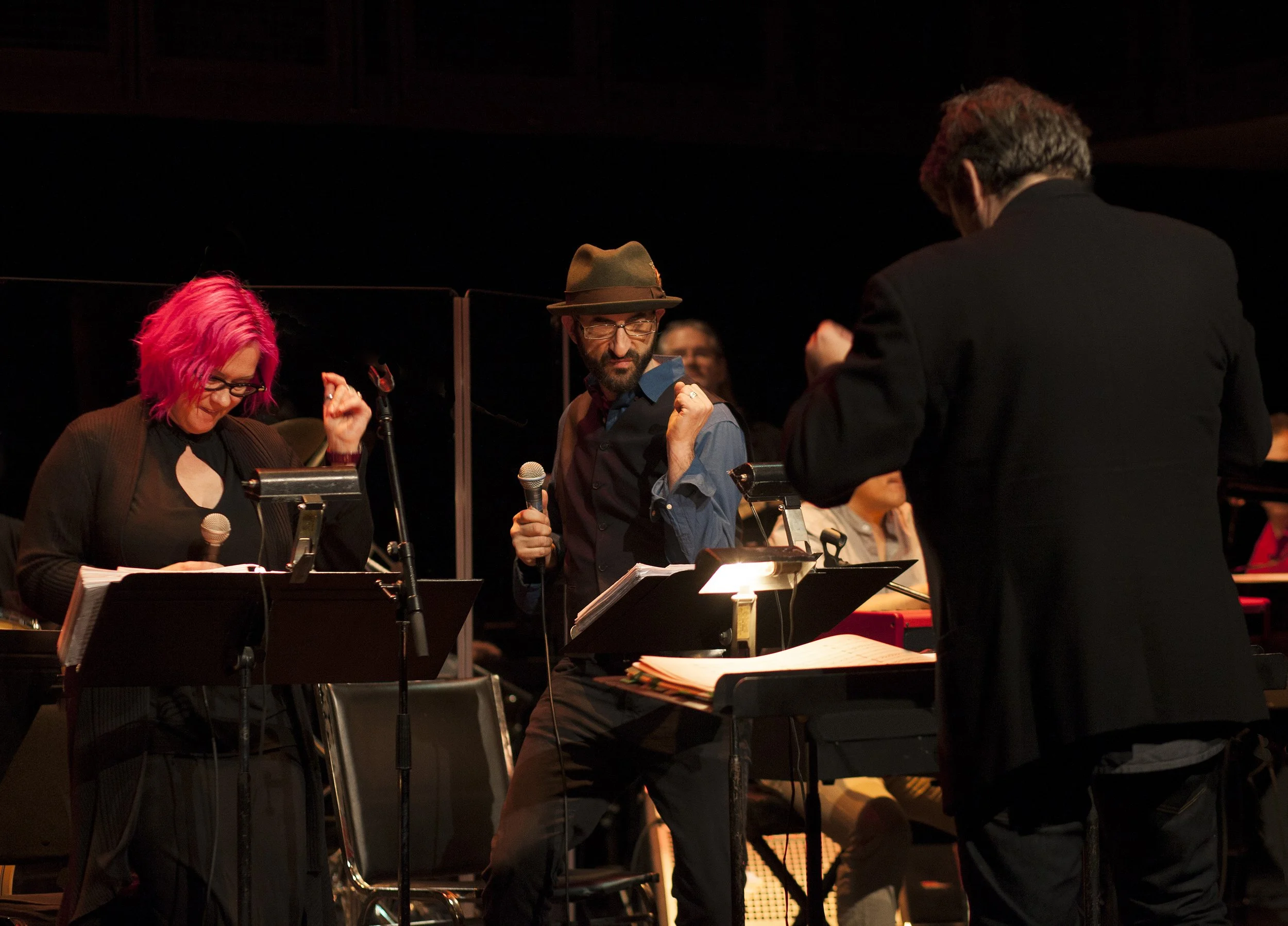  From left to right: Christine Duncan, David Wall, Andrew Burashko Photo by John Lauener 