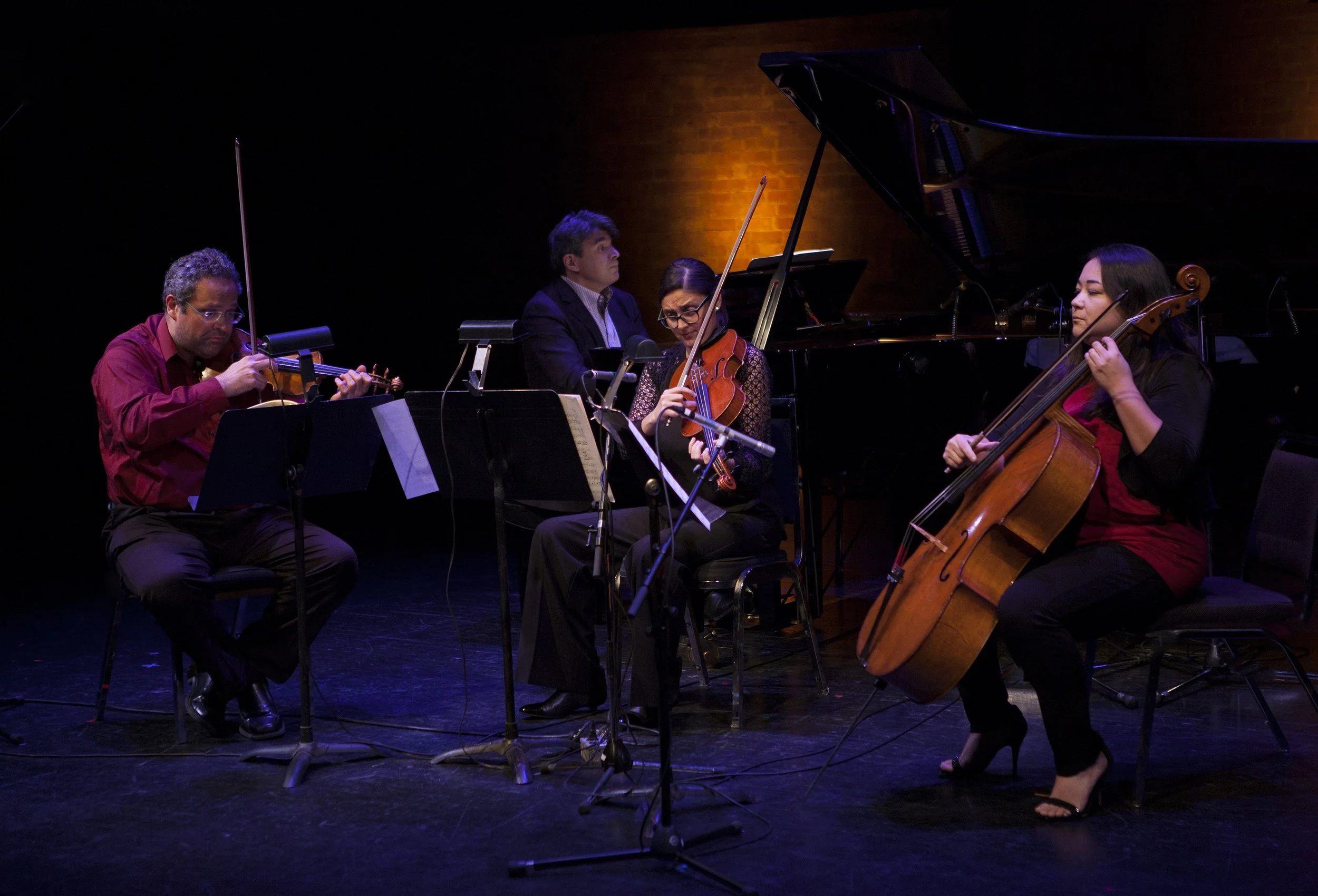  From left to right: Yehonatan Berick, Andrew Burashko, Carolyn Blackwell, Rachel Mercer Photo by John Lauener 