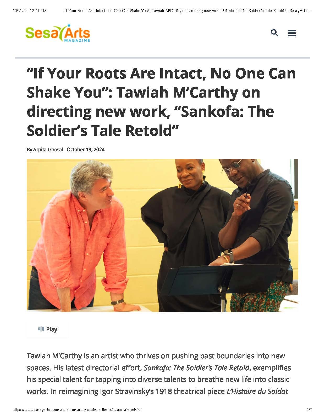 SesayArts Magazine, October 19, 2024
