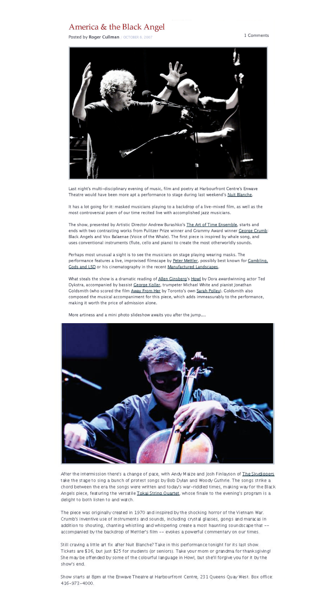 BlogTo, October 6, 2007