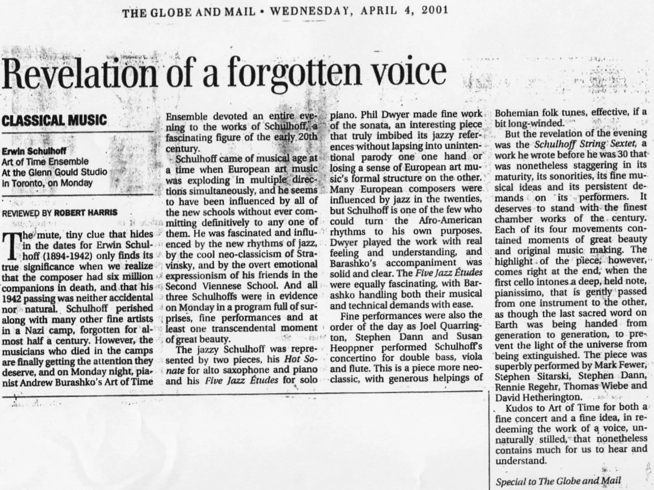 The Globe and Mail, April 4, 2001