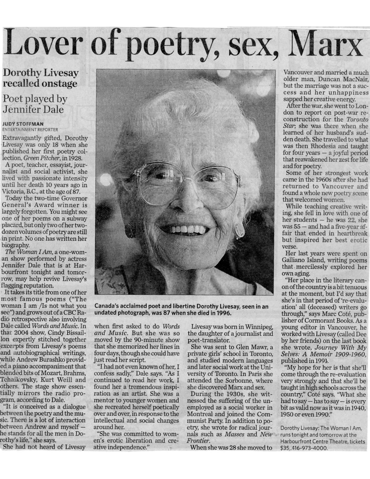 Toronto Star, April 21, 2006