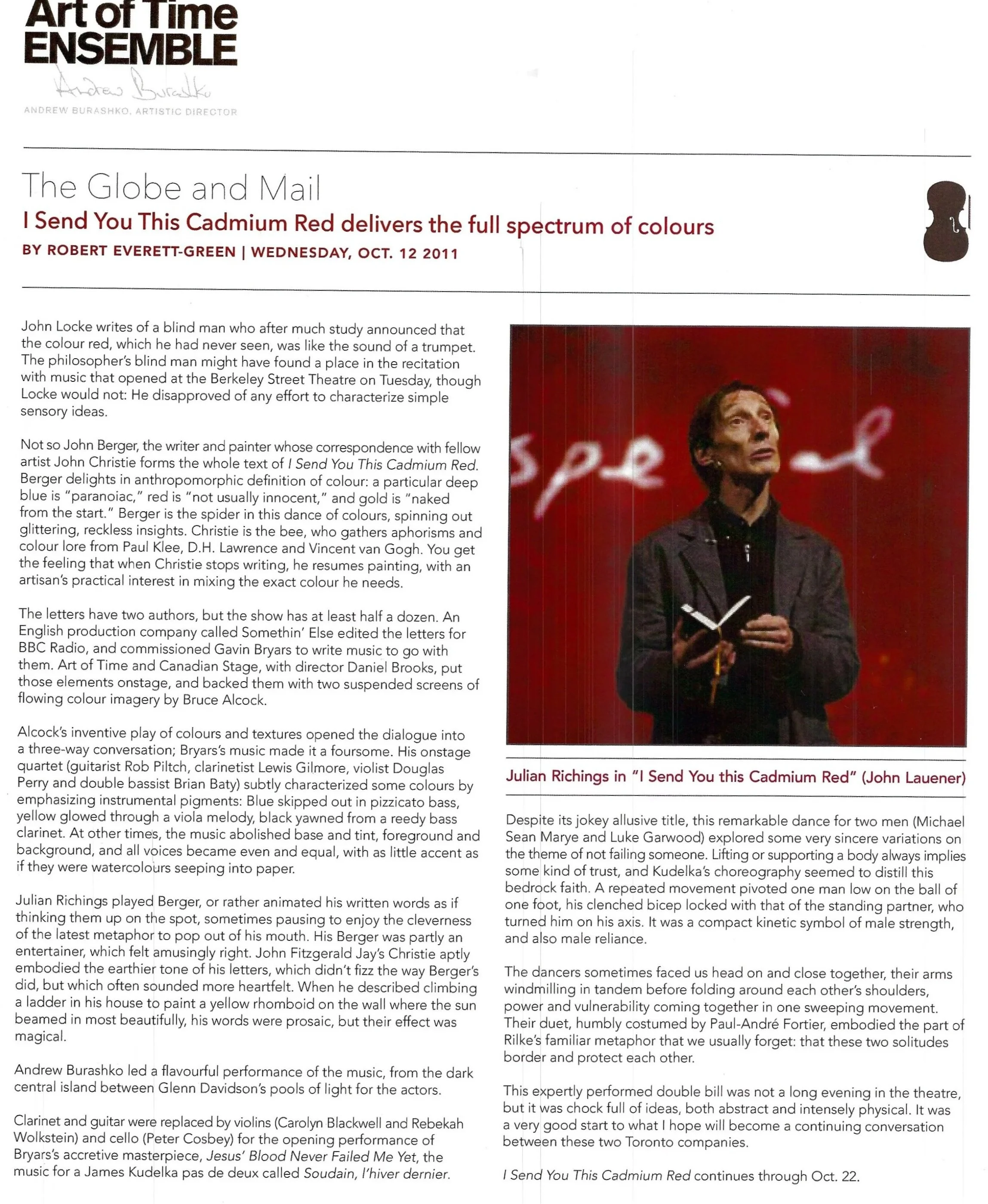 The Globe and Mail, October 12, 2011