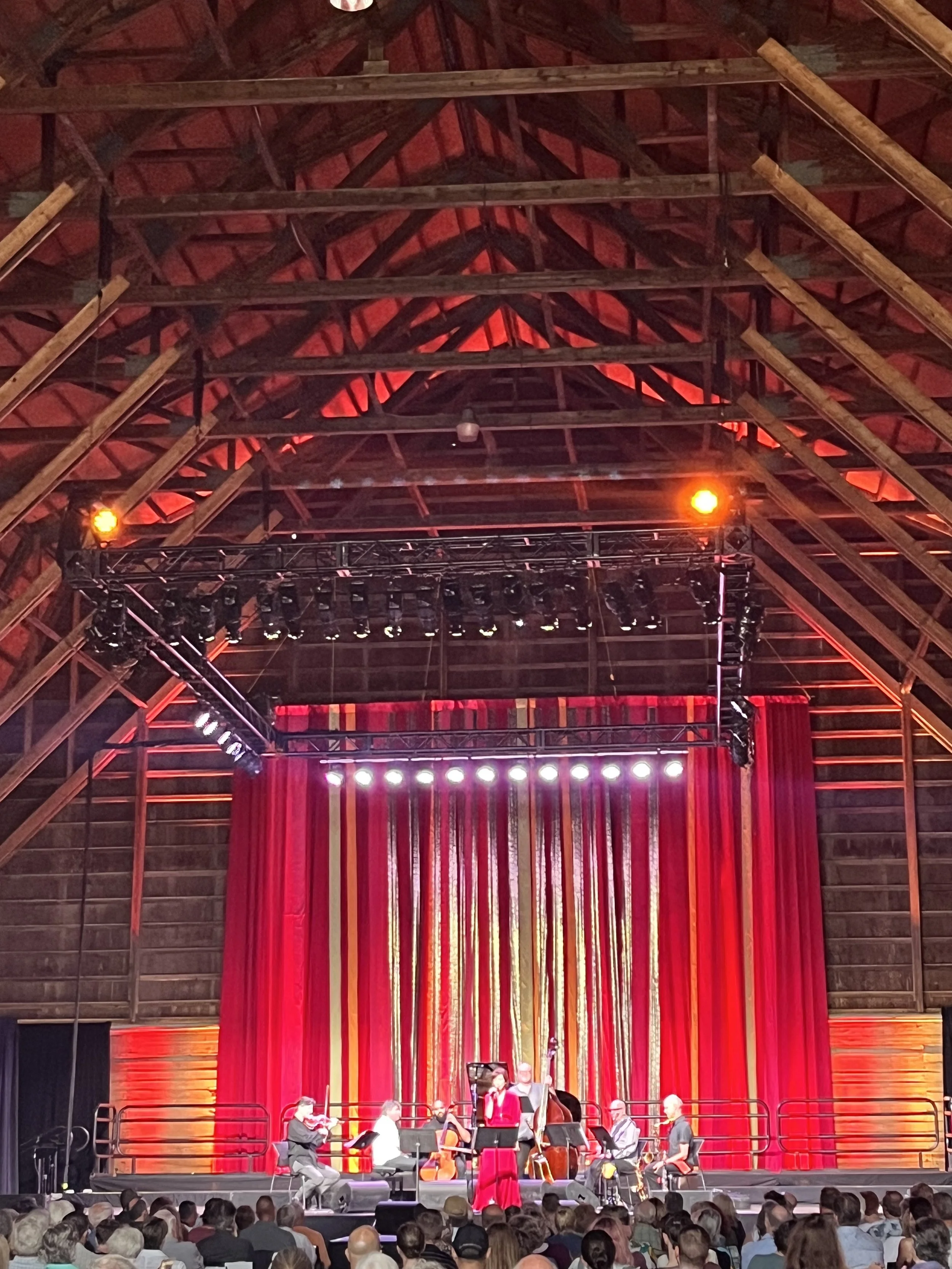  From left to right: Barry Shiffman, Andrew Burashko, Amahl Arulanadam, Sarah Slean, George Koller, Rob Piltch, Peter Lutek Photo by Allison Welsh 