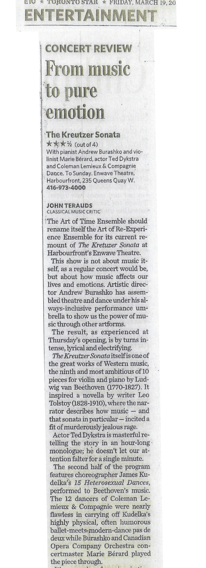 Toronto Star, March 19, 2010