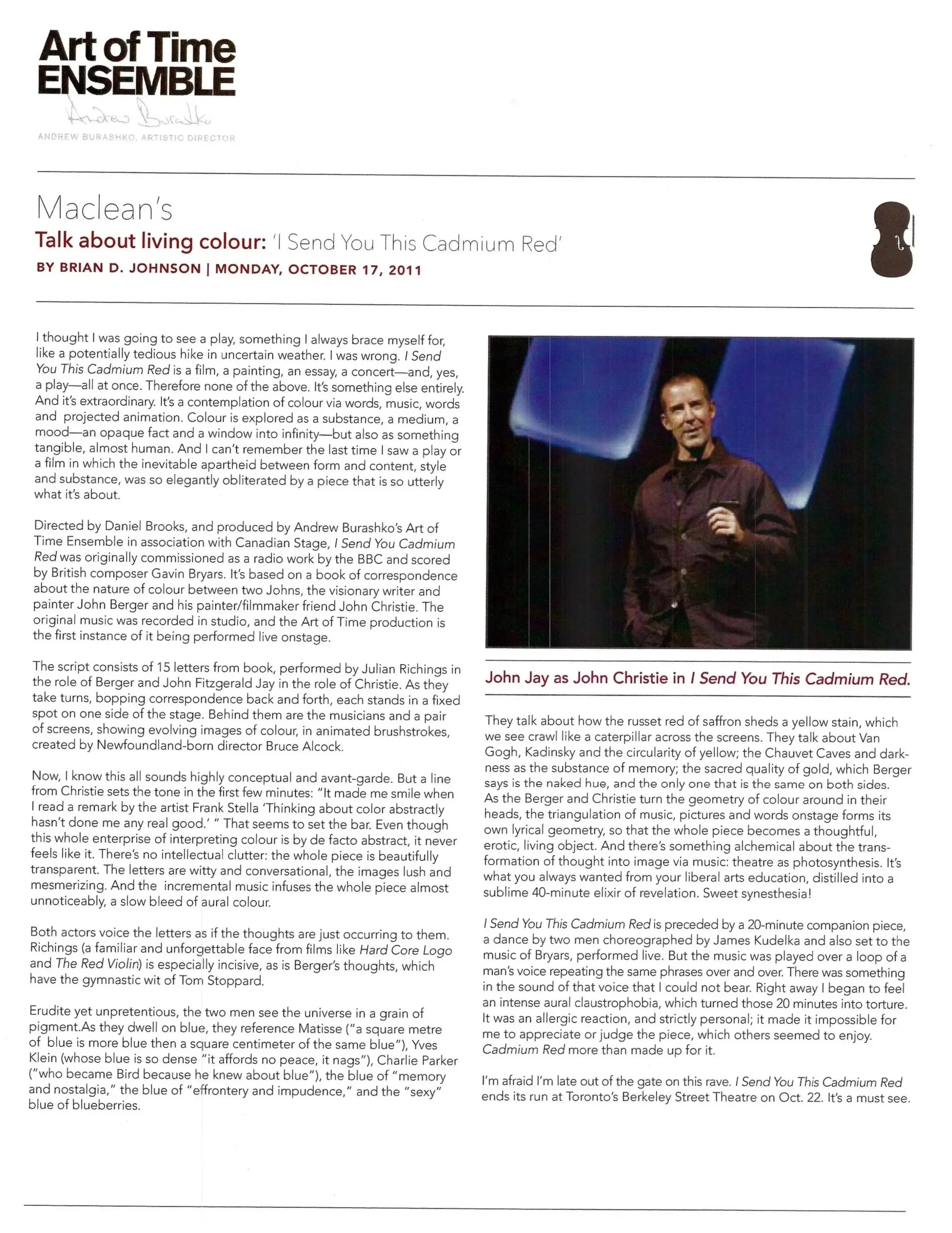Macleans Magazine, October 17, 2011