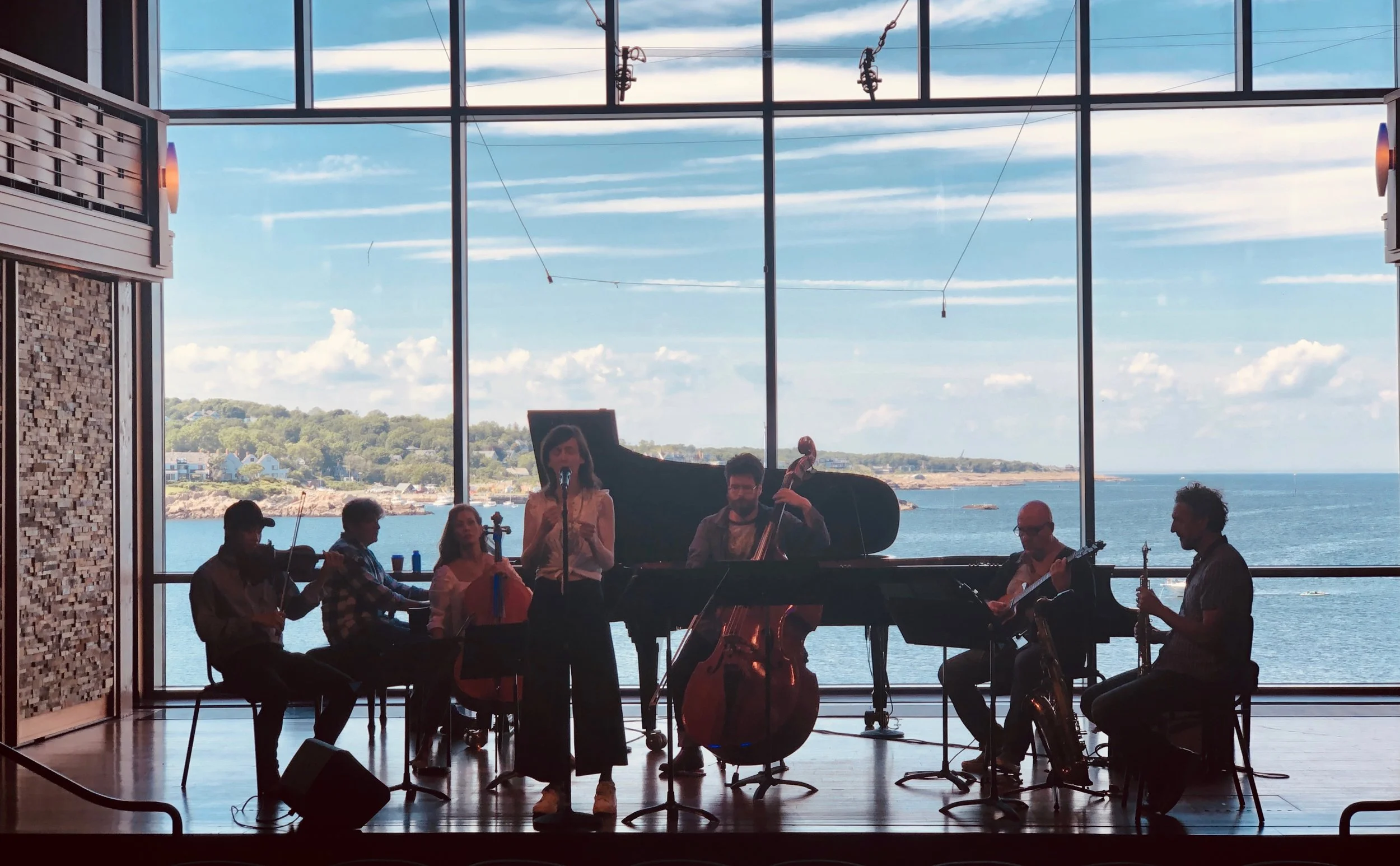  From left to right: Danny Koo, Andrew Burashko, ?, Sarah Slean, Joe Phillips, Rob Piltch, Rob Carli 